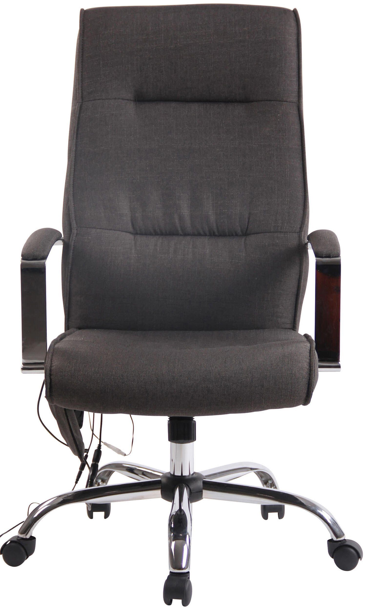 TPFLiving Bürostuhl Portofino mit bequemer Sitz: Drehstuhl, Rückenlehne Stoff XXL), Gestell: Bürostuhl Chefsessel, Metall dunkelgrau (Schreibtischstuhl, und Massagefunktion chrom 