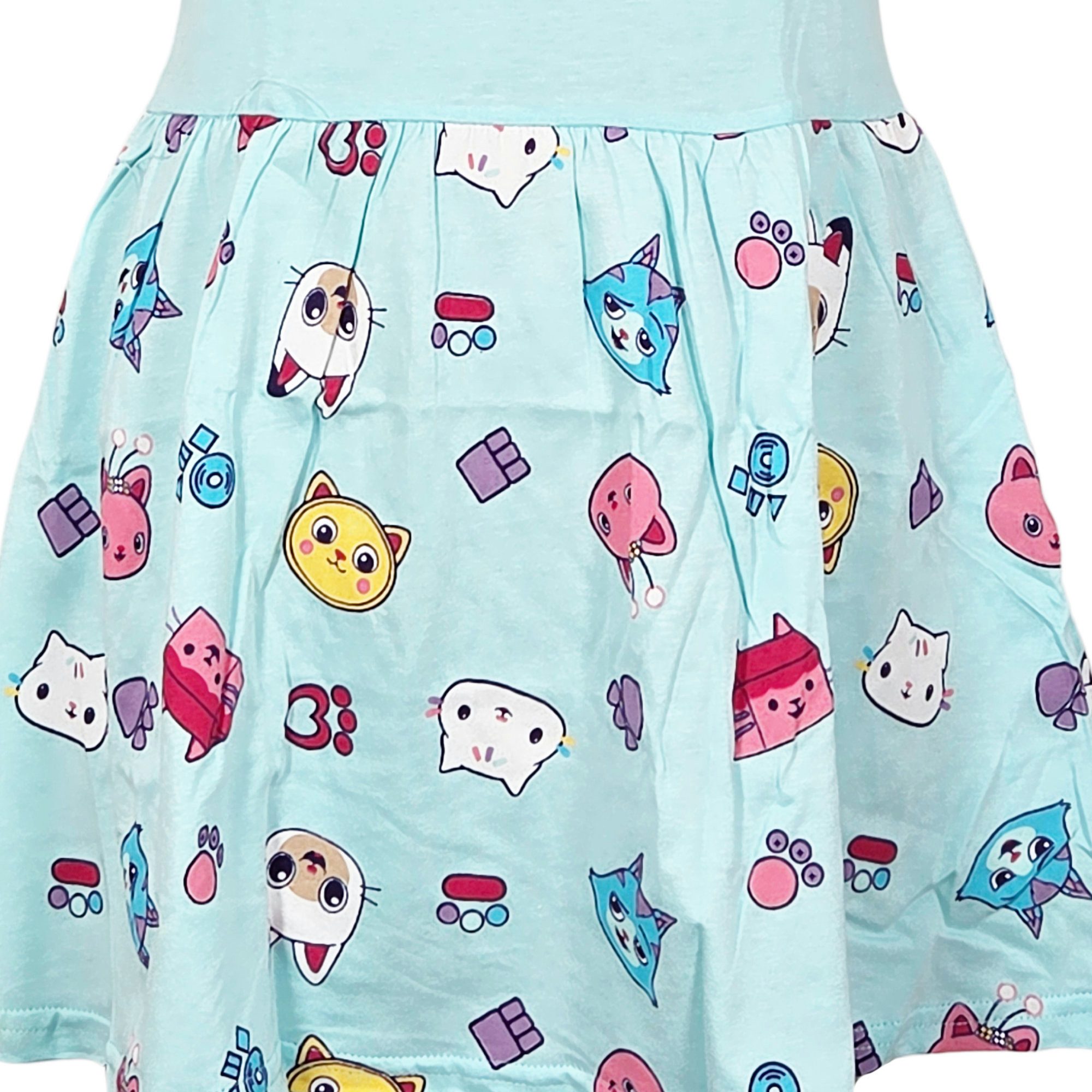 Gabby's Dollhouse Sommerkleid Gabbys Dollhouse Kinder Mädchen kurzarm Kleid Sommerkleid 100% Baumwolle, Gr. 92 bis 128