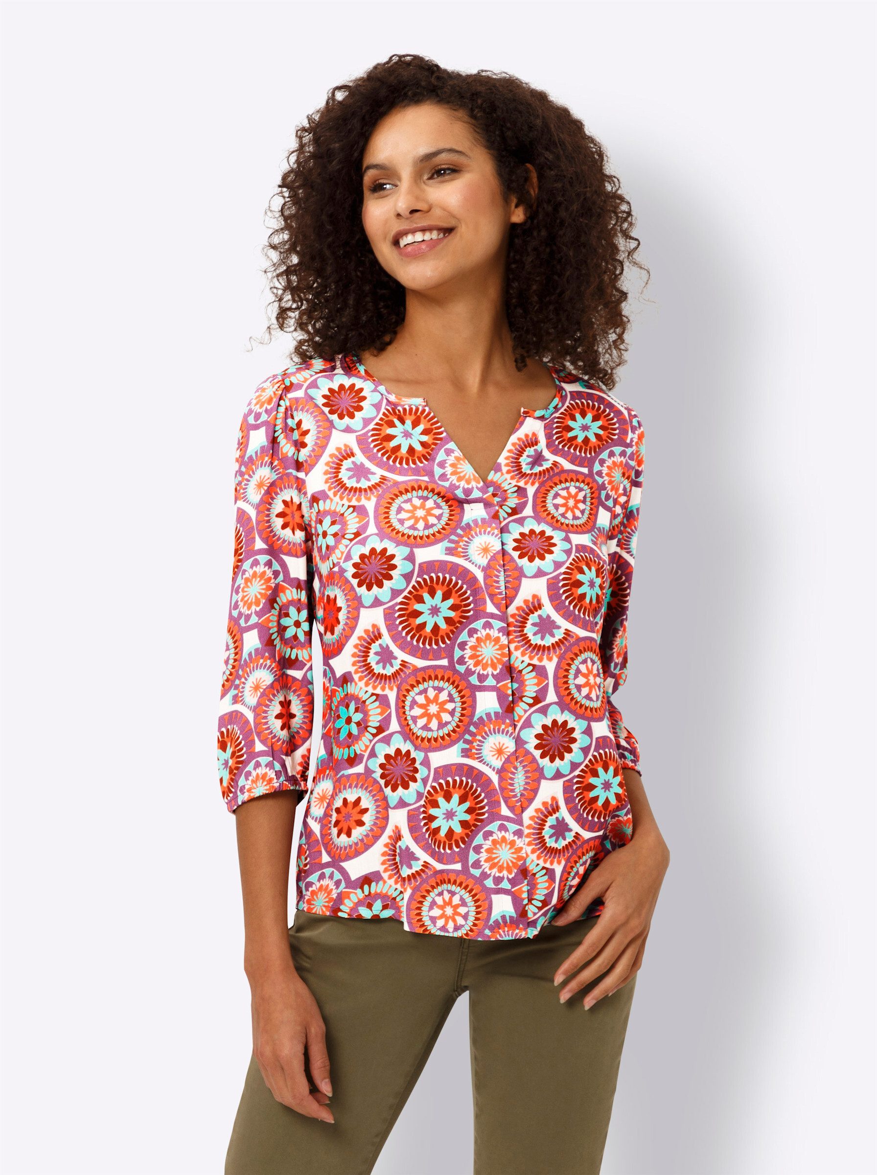 Klassische Bluse Druckbluse