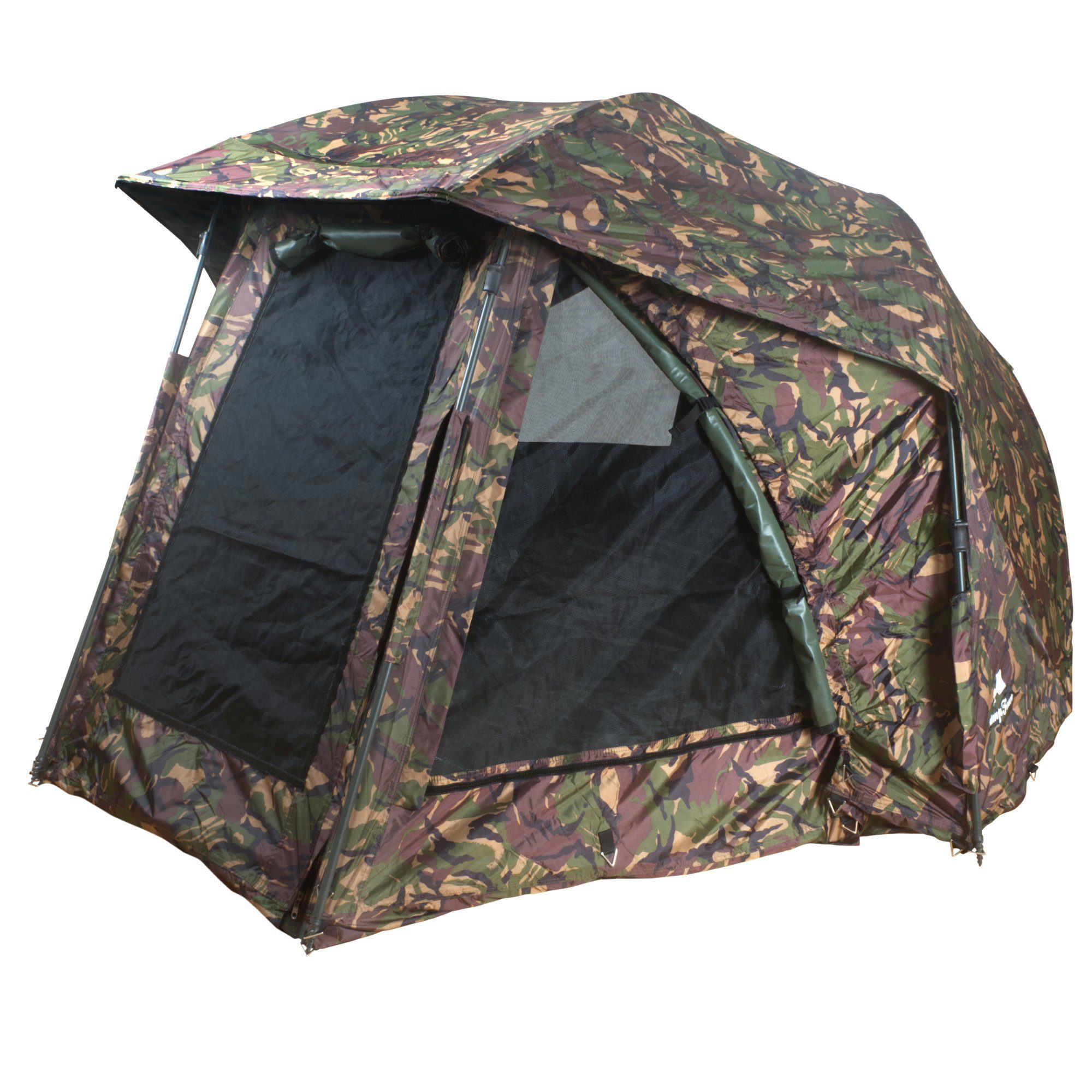 CampFeuer Angelzelt Karpfenzelt "Blizzard", 2,42 x 2,42 x 1,32 m, 2 Mann Zelt, Anglerzelt, Personen: 2