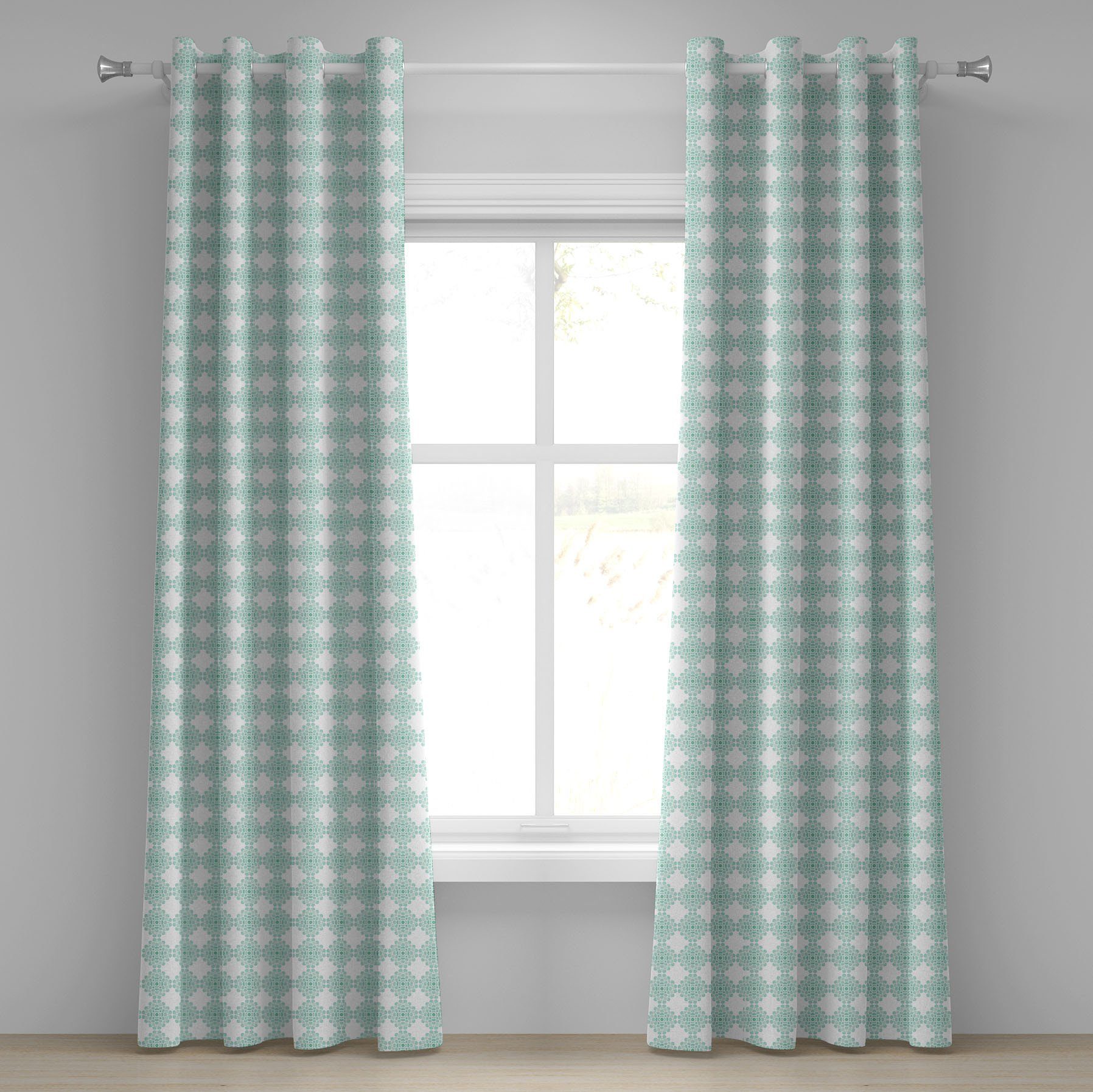 Gardine Dekorative 2-Panel-Fenstervorhänge für Abakuhaus, Blumen Stripes Schlafzimmer Thin Wohnzimmer, und Linie Bold