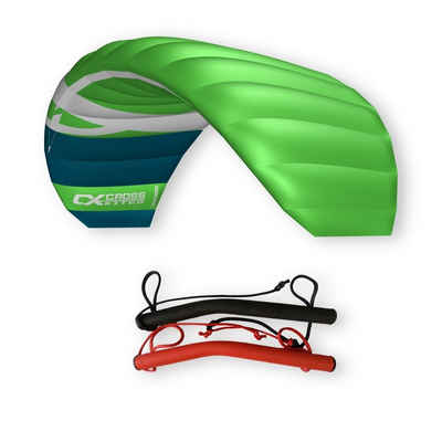 CrossKites Flug-Drache CrossKites Lenkmatte Quattro 1.5 Green mit Handles, Handles, Leinen, 2 Kitekiller