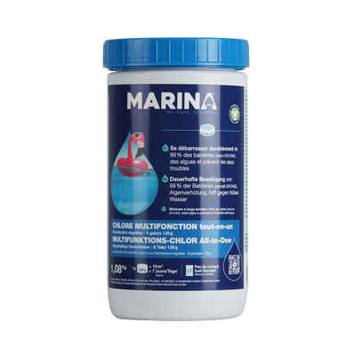 Bestlivings Chlortabletten Marina Multifunktions Chlor All in One, (8 Tabs à 135g), Chlor Desinfektion für Pools / Schwimmbecken ab 10m³, lang anhaltend