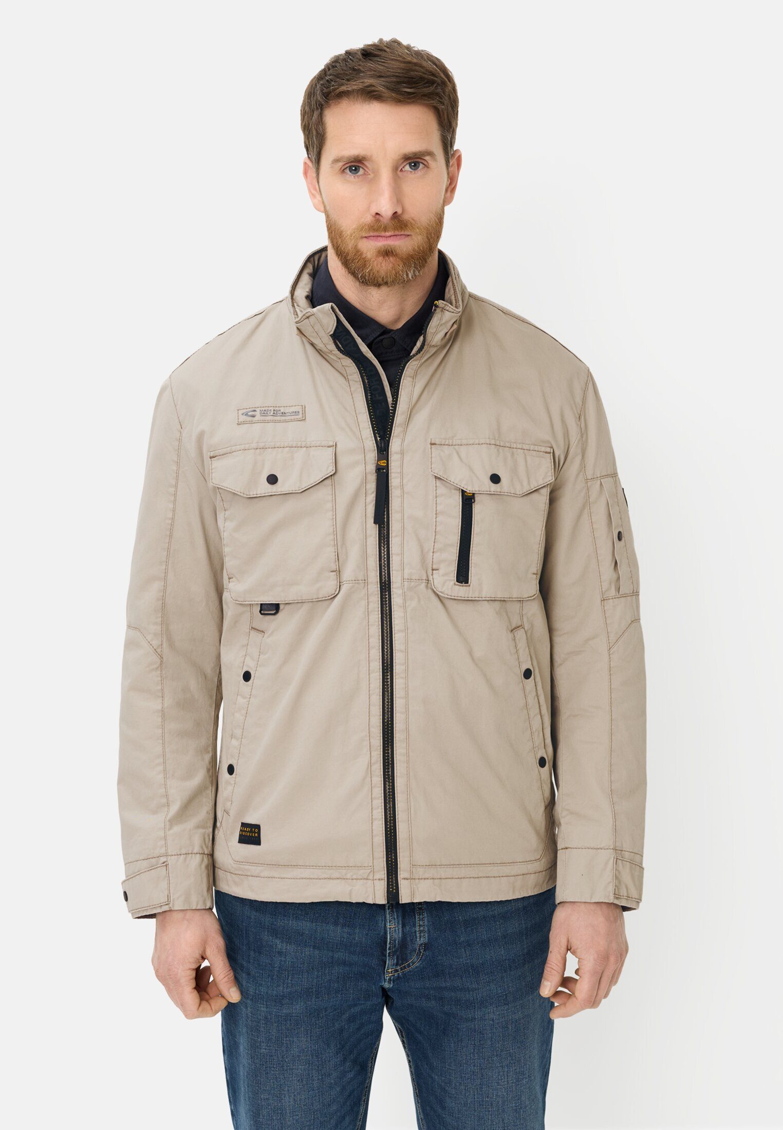 camel active Blouson mit Stehkragen Langarm Markenlogo