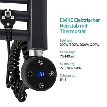 EMKE Heizstab EMKE Heizstab mit Thermostat Heizpatrone für Badheizkörper Schwarz
