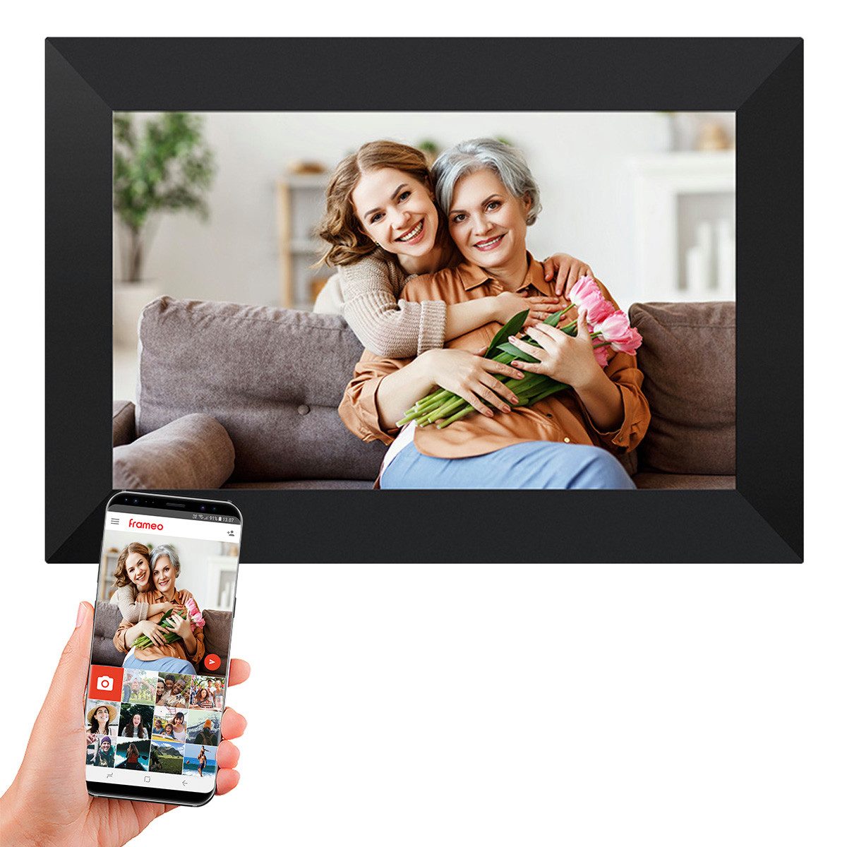 Xoro CPF 10C1/C2- 10.1 Zoll Digitaler Bilderrahmen (25,65 cm/10.1 ", 1280 × 800 Pixel, 16 GB, IPS‑Touchdisplay mit ultraweitem Blickwinkel)