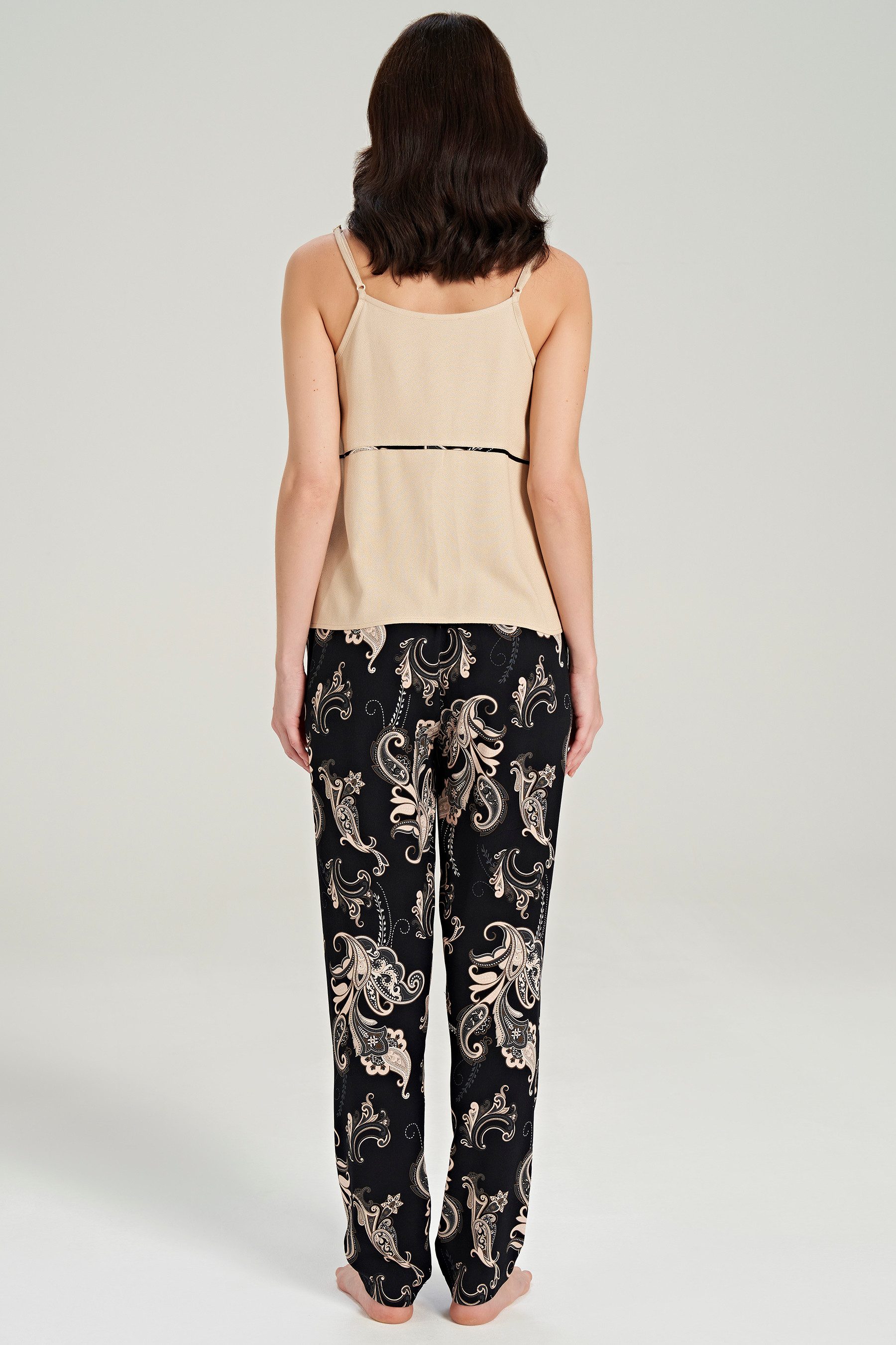 FEYZA Pyjama Damen Pyjama-Set aus Viskose mit Schal-Muster – 2-teilig