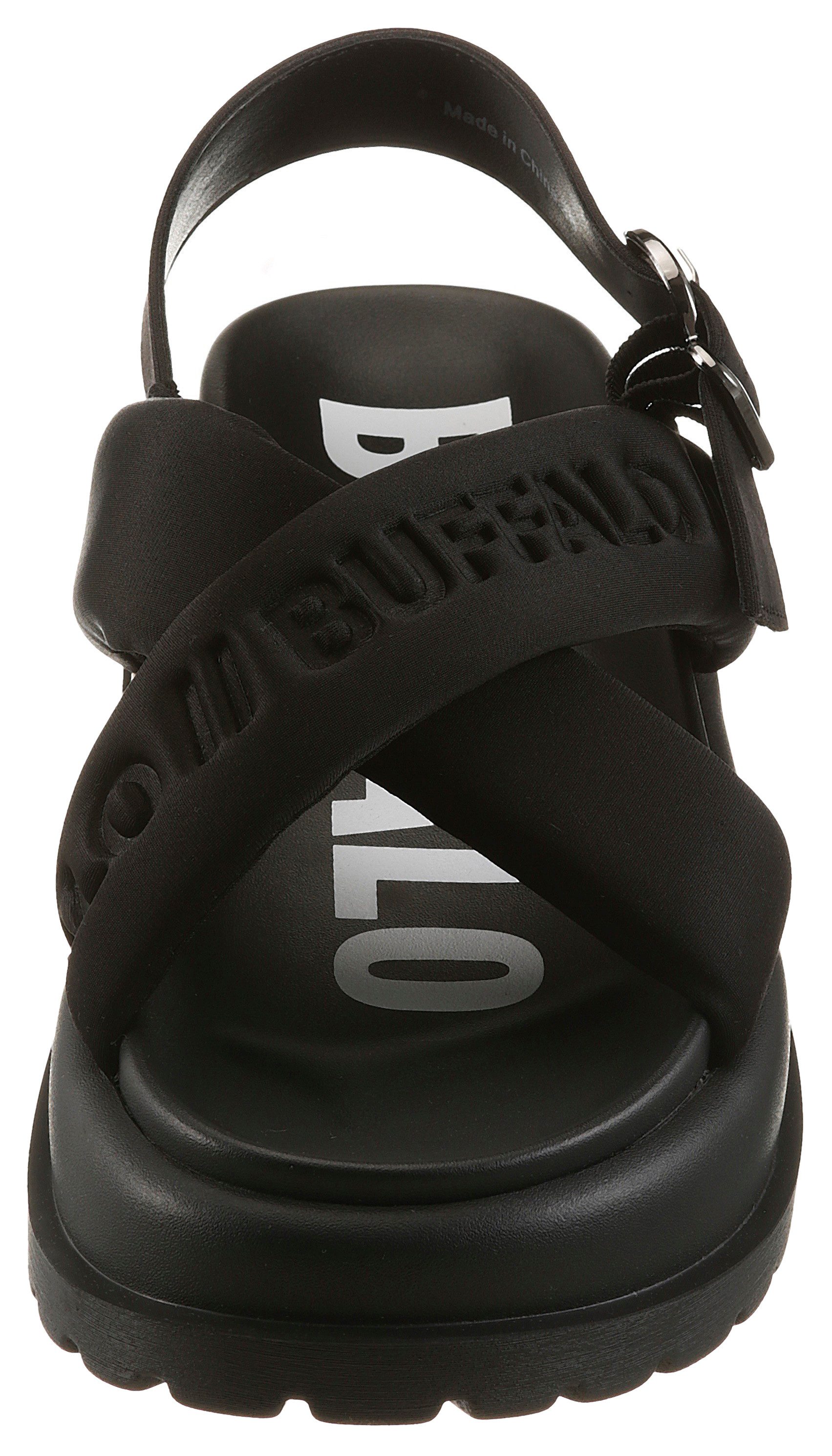 Buffalo Plateausandale Sandalette, Sommerschuh mit gekreuzter Bandage