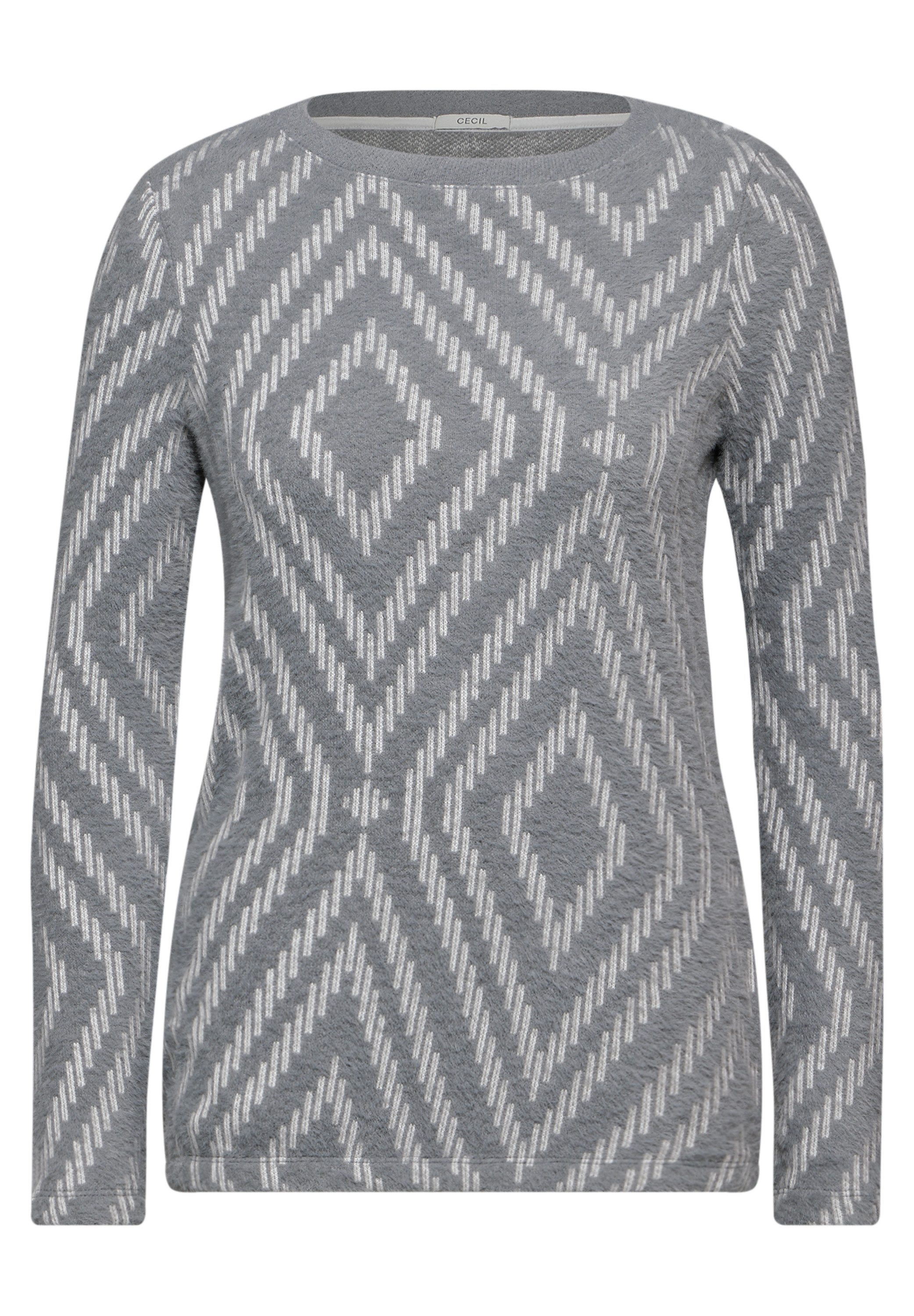 CECIL Langarmshirt Jacquard