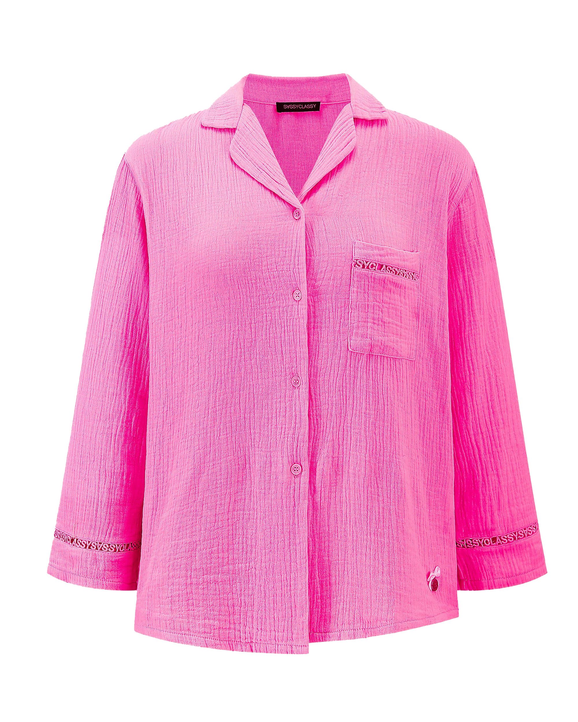 SASSYCLASSY Pyjamaoberteil Pyjamabluse Damen aus weichem günstig online kaufen