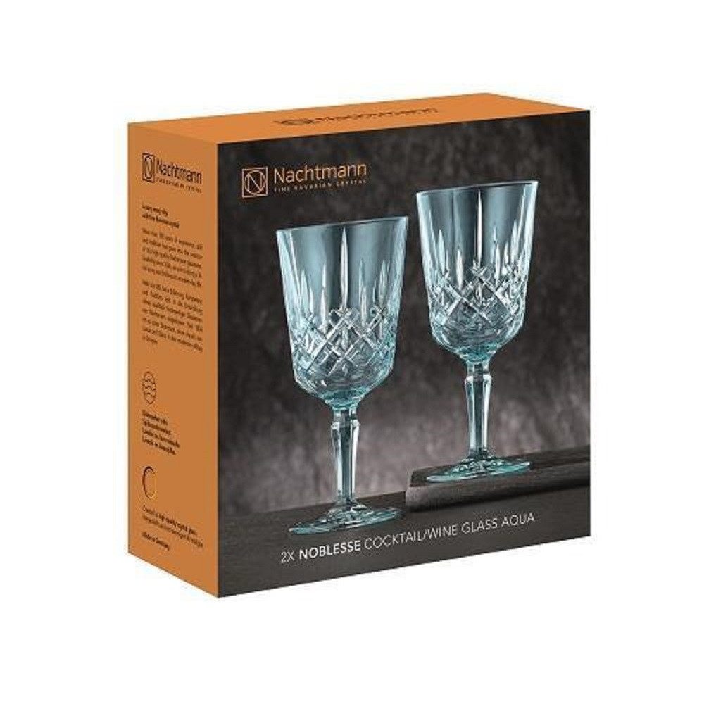Nachtmann Weinglas Nachtmann Noblesse Colors Cocktail/Weinglas Aqua 2er Set, Glas