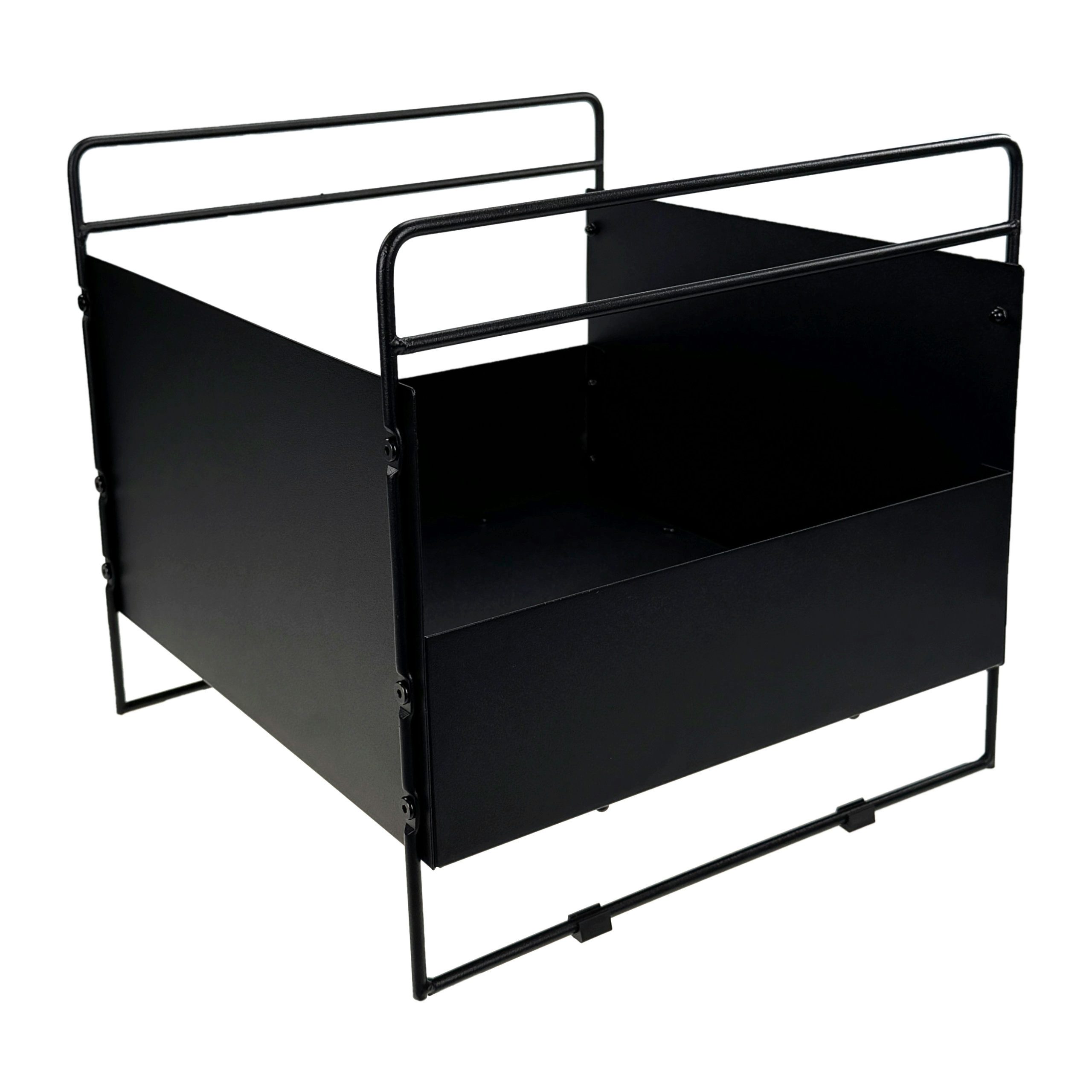 kamelshopping Kaminholzkorb Kaminholzkorb aus Metall, schwarz-matt, pulverl günstig online kaufen