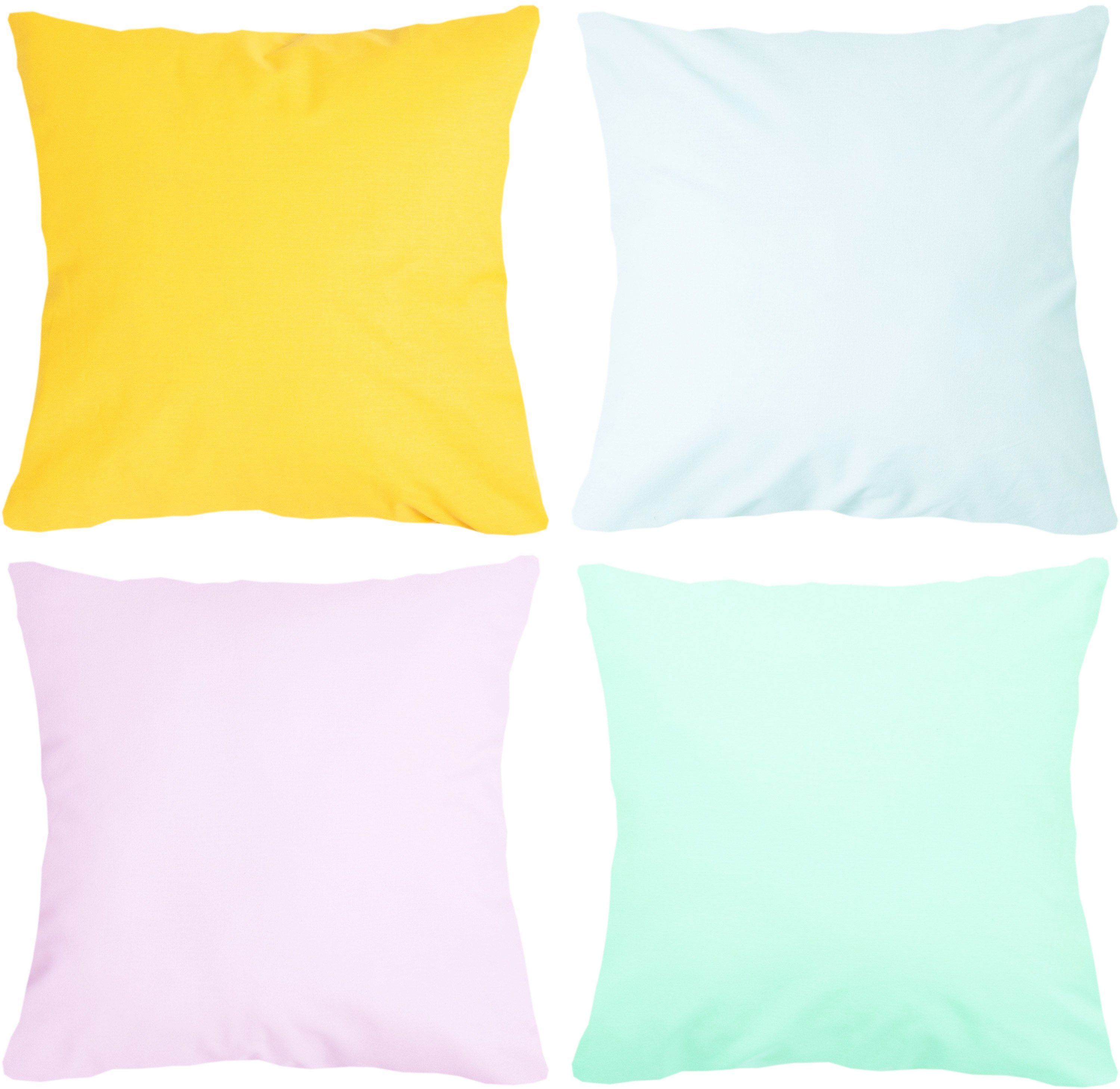 Amilian Dekokissen 4er Set - Dekokissen mit Füllung - 40x40 cm oder 50x50 cm - Kissen, Wunderschöne Muster