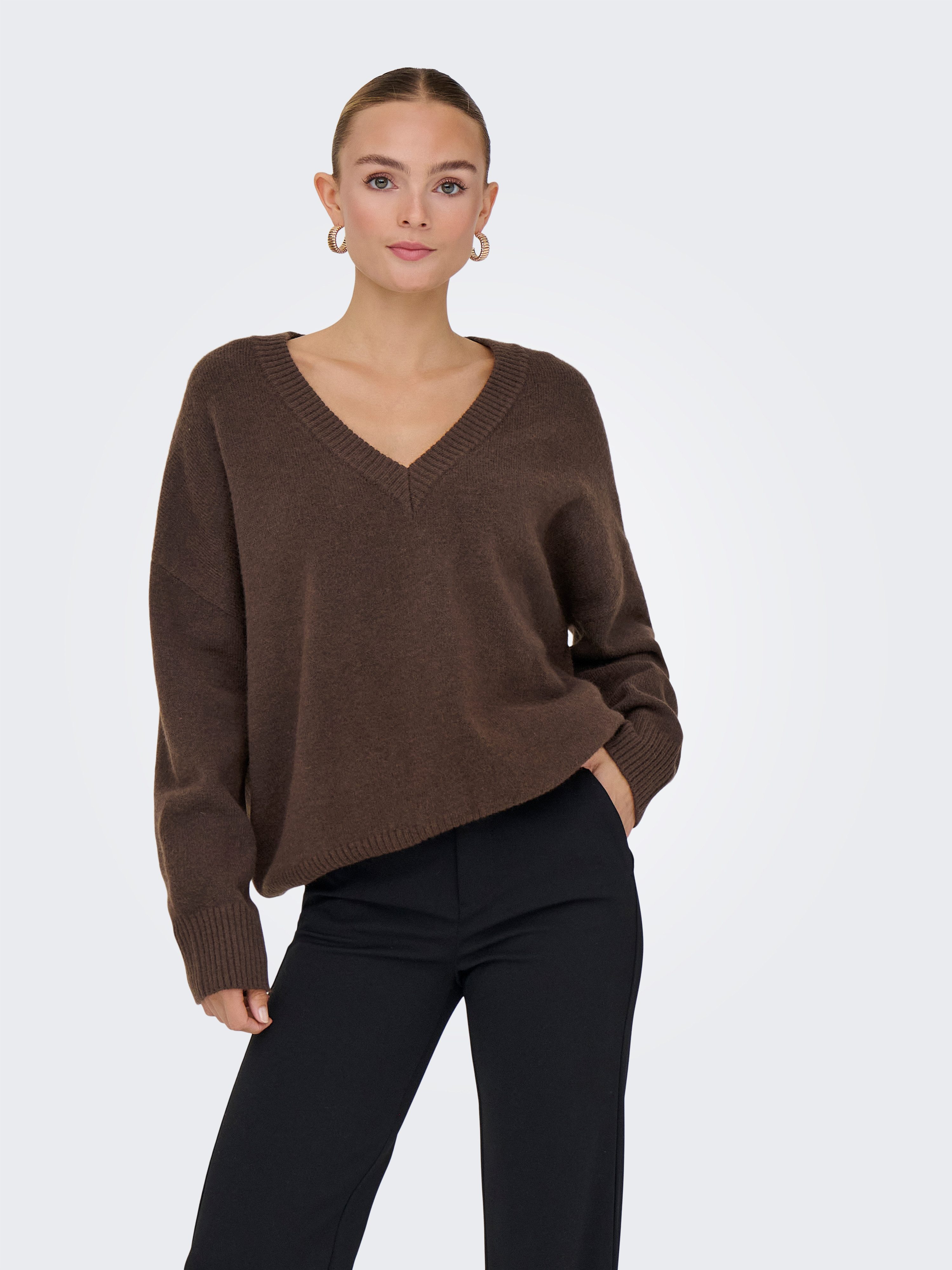 ONLY V-Ausschnitt-Pullover ONLMARI LS LOOSE V-NECK KNT günstig online kaufen