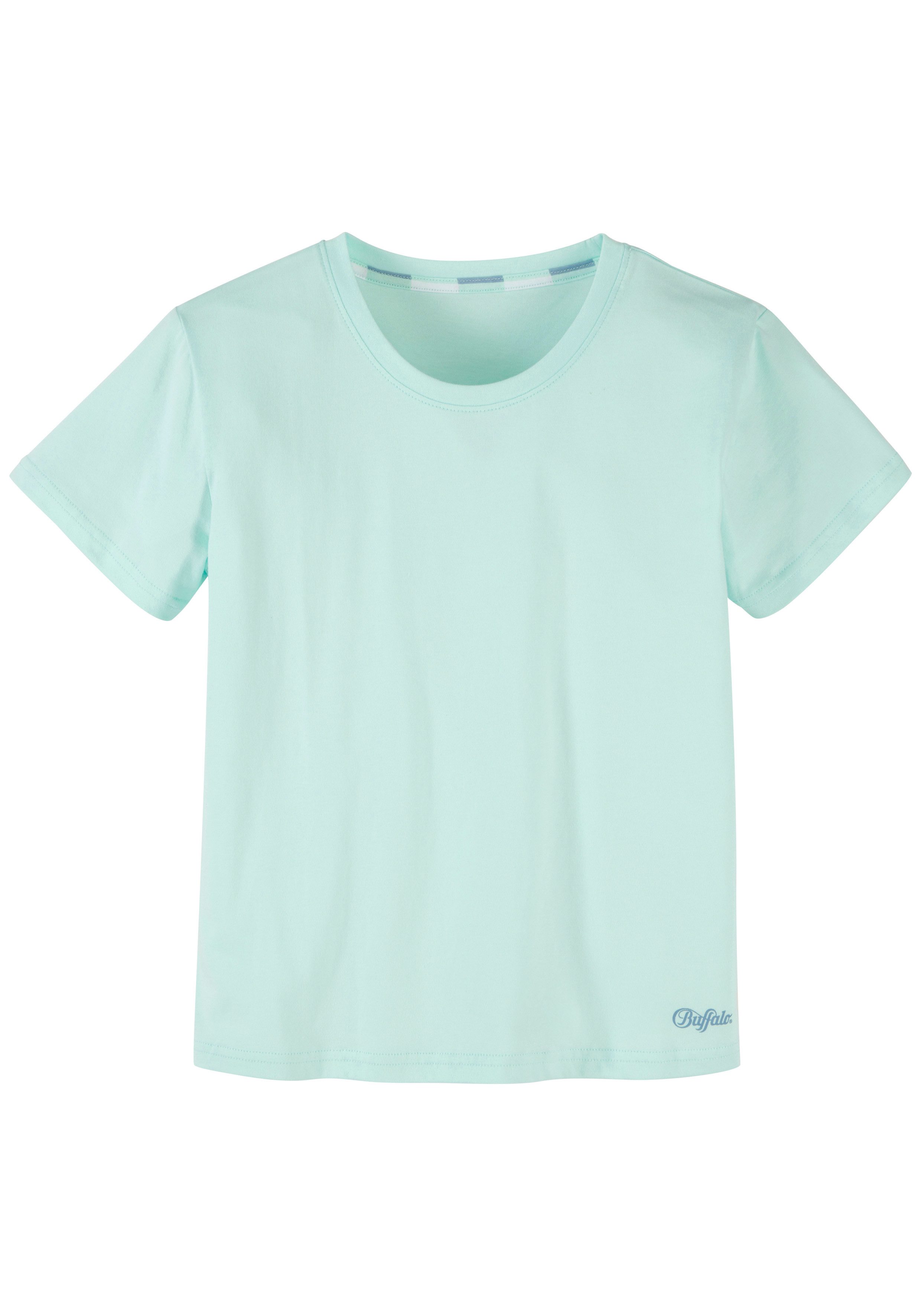 Buffalo Pyjama (2 tlg., 1 Stück) Mädchen - kurzer Schlafanzug mit karierter Hose