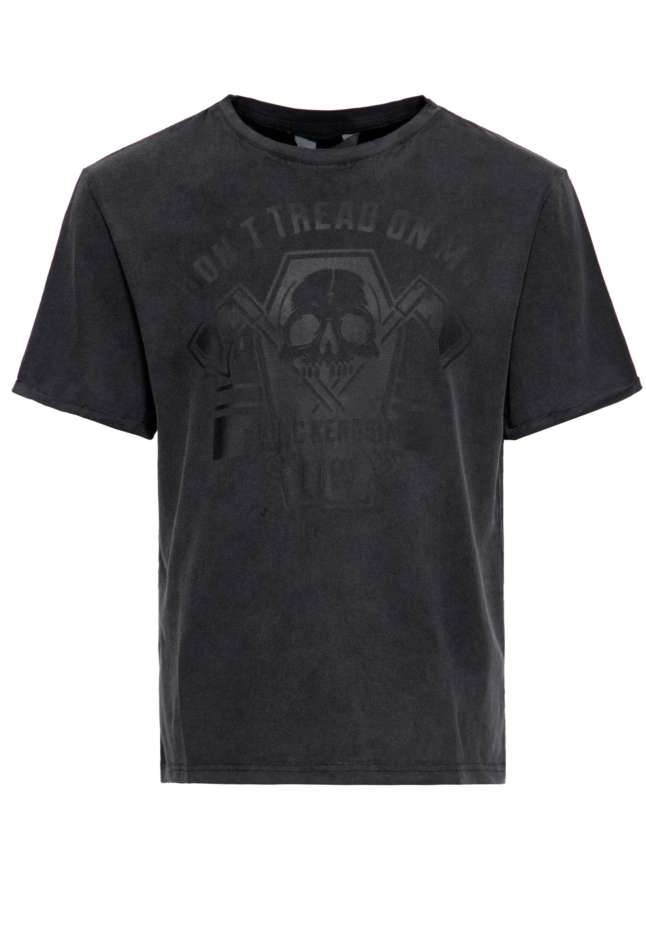 KingKerosin Print-Shirt Don't Tread On Me (1-tlg) Acid-Wash