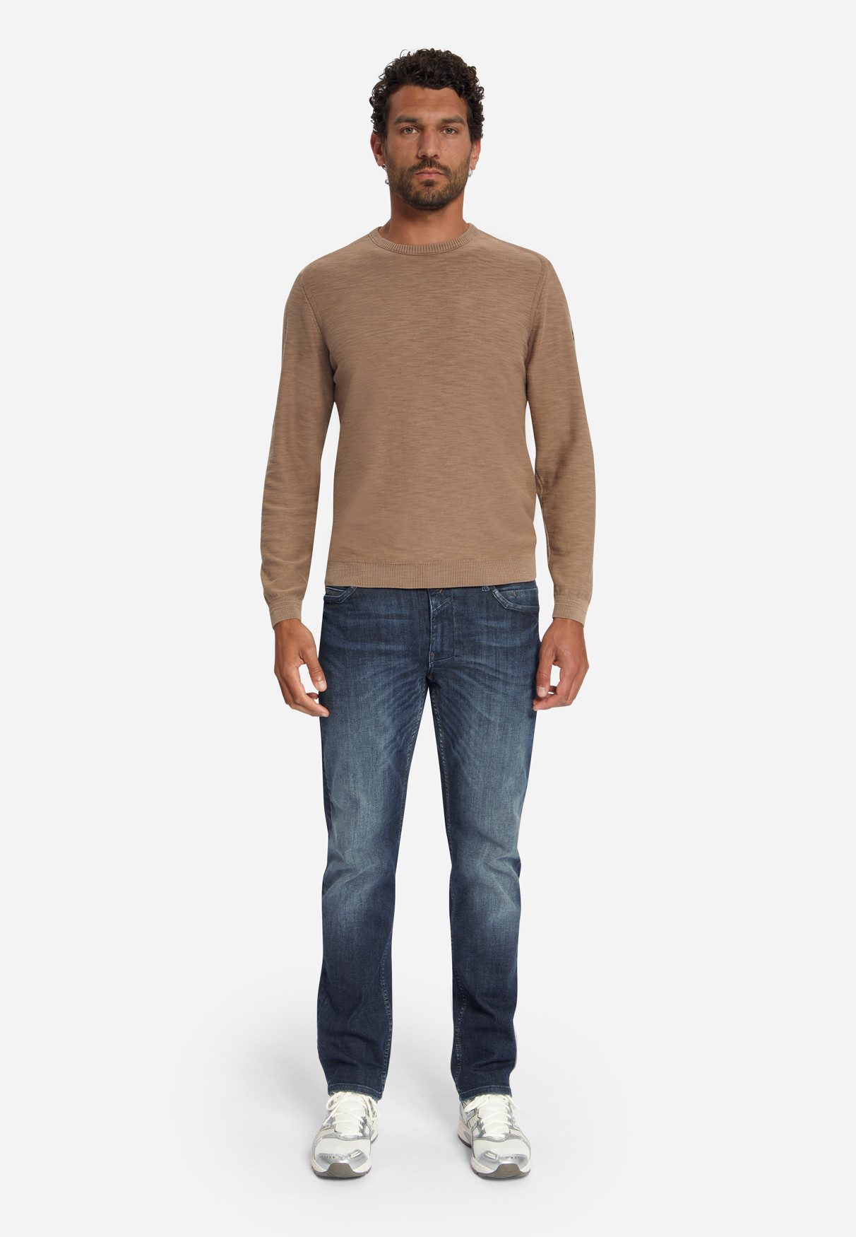 NO EXCESS Strickpullover Pullover Crewneck Slub - Baumwollpullover Rundhals
