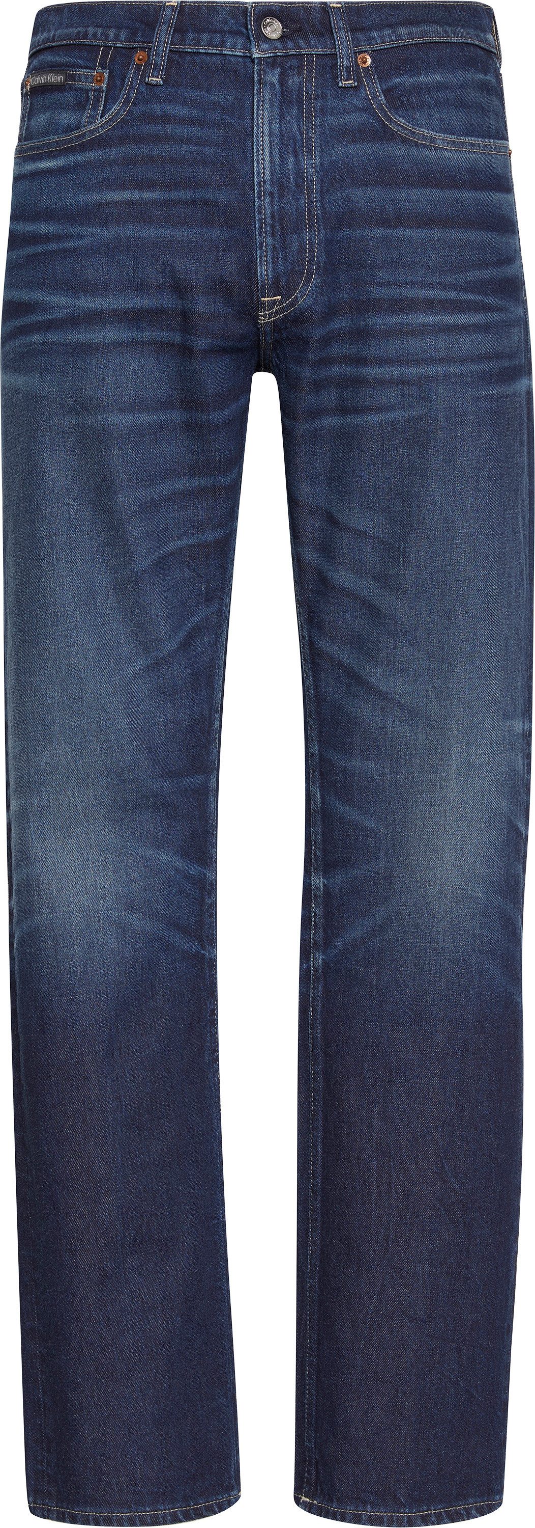 Calvin Klein Slim-fit-Jeans used washed, Slim Straight Fit, Logopatch am Bu günstig online kaufen