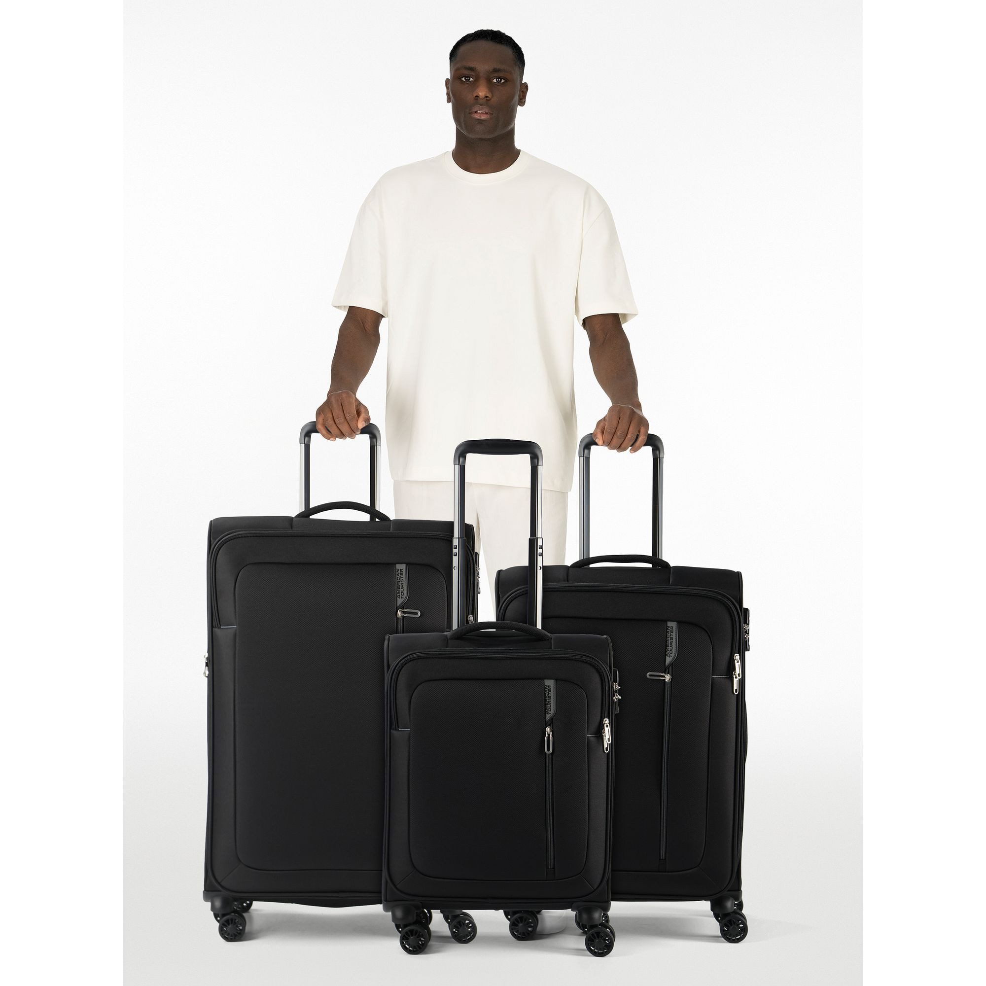 American Tourister® Trolleyset Nitestream, 4 Rollen, (3-teilig, 3 tlg), Polyester