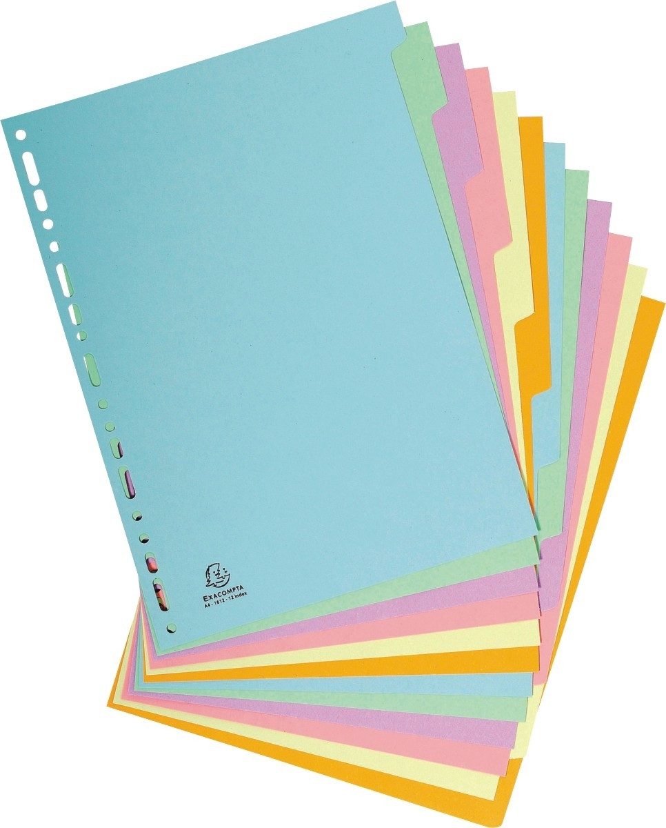EXACOMPTA Aktenordner Register A4 RC-Karton 12-teilig vollfarbig