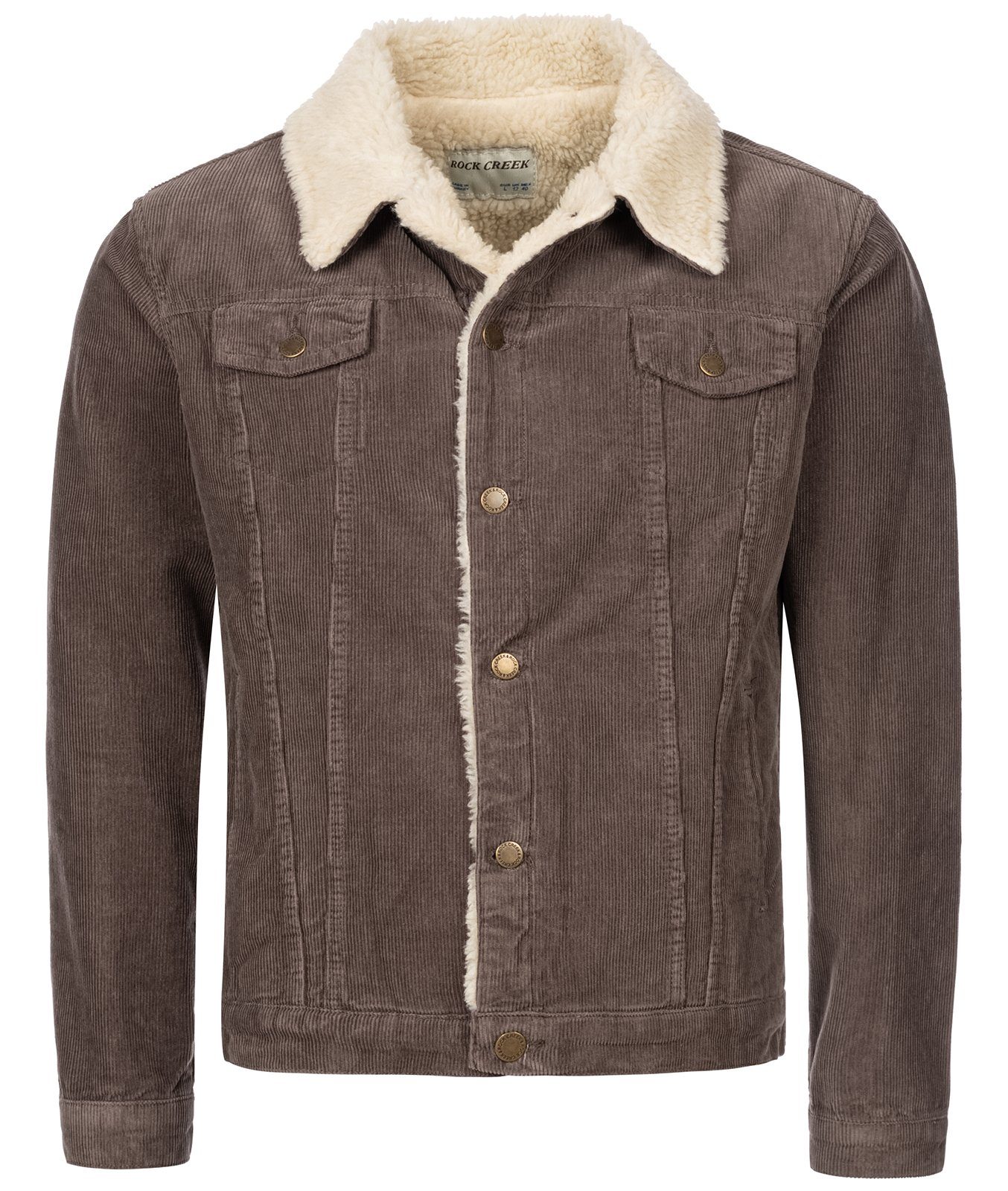 Rock Creek Winterjacke Herren Cordjacke mit Teddyfell-Kragen H-211 günstig online kaufen