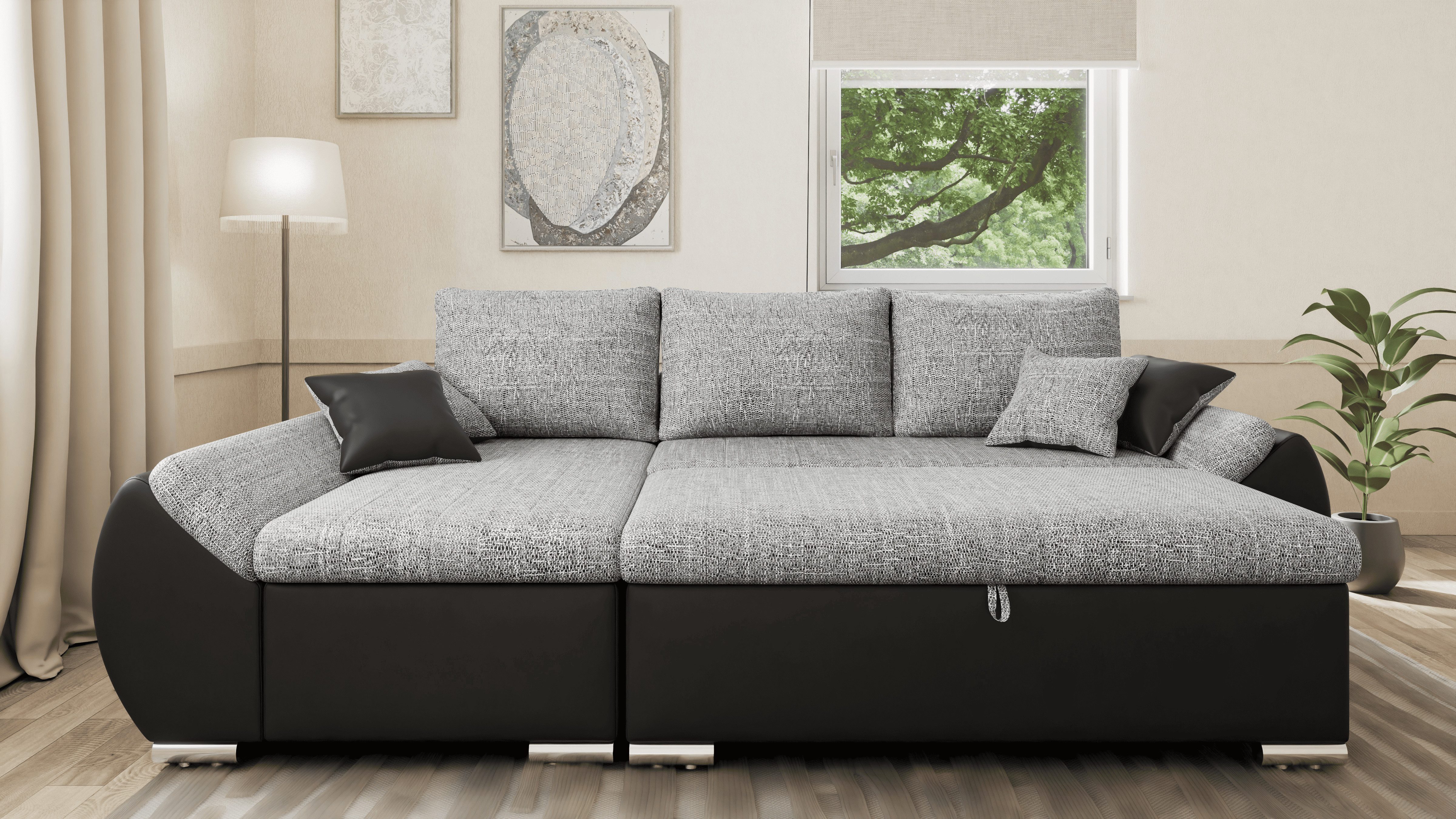 MOEBLO Ecksofa ALEX, L-Form mit Hocker günstig online kaufen