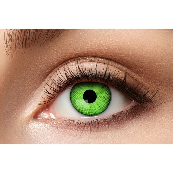 Eyecatcher Farblinsen Electro Green Farbige Linsen ohne Stärke grün