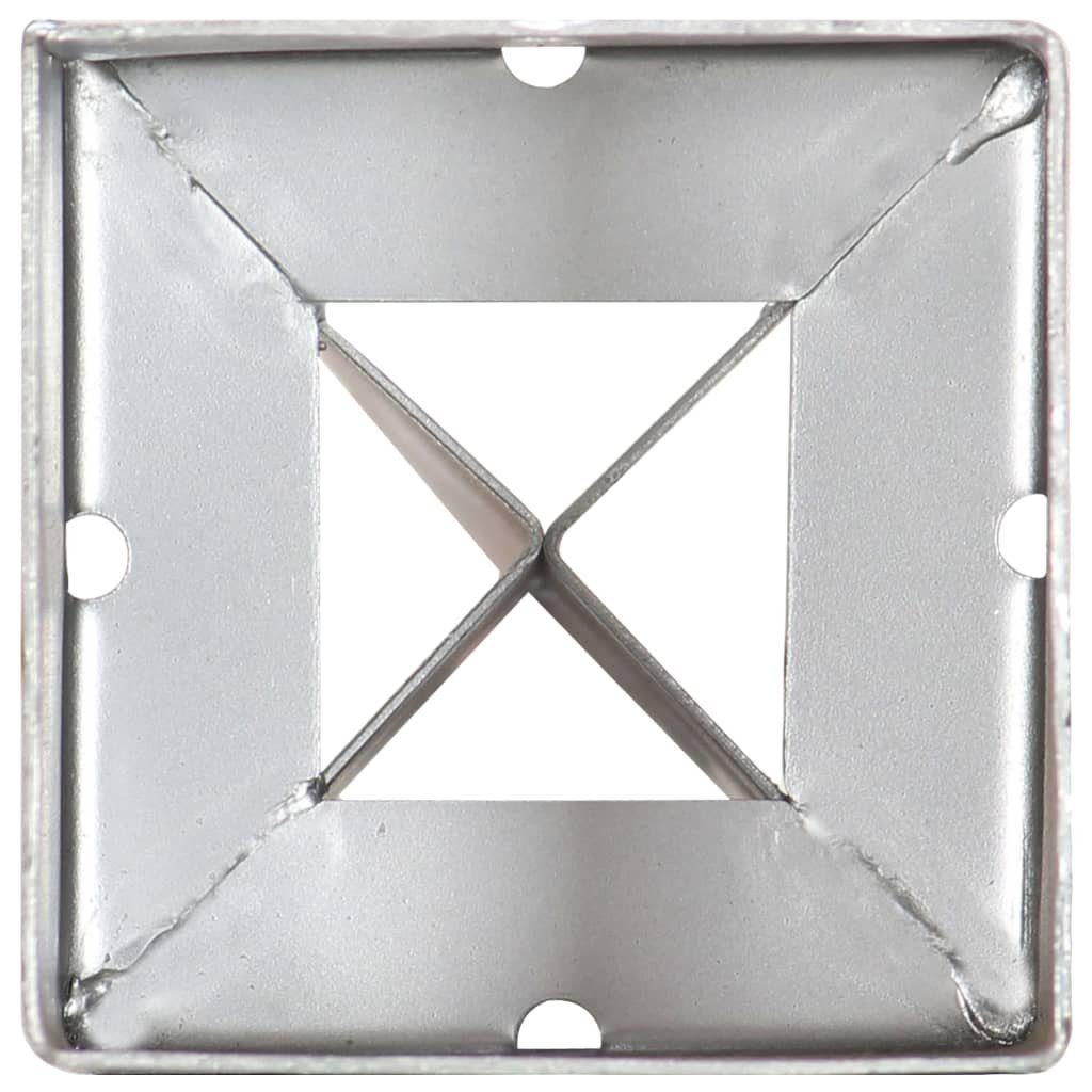 Verzinkter Einschlagbodenhülse Silbern Erdspieße 9990 Stk 6 Stahl vidaXL cm