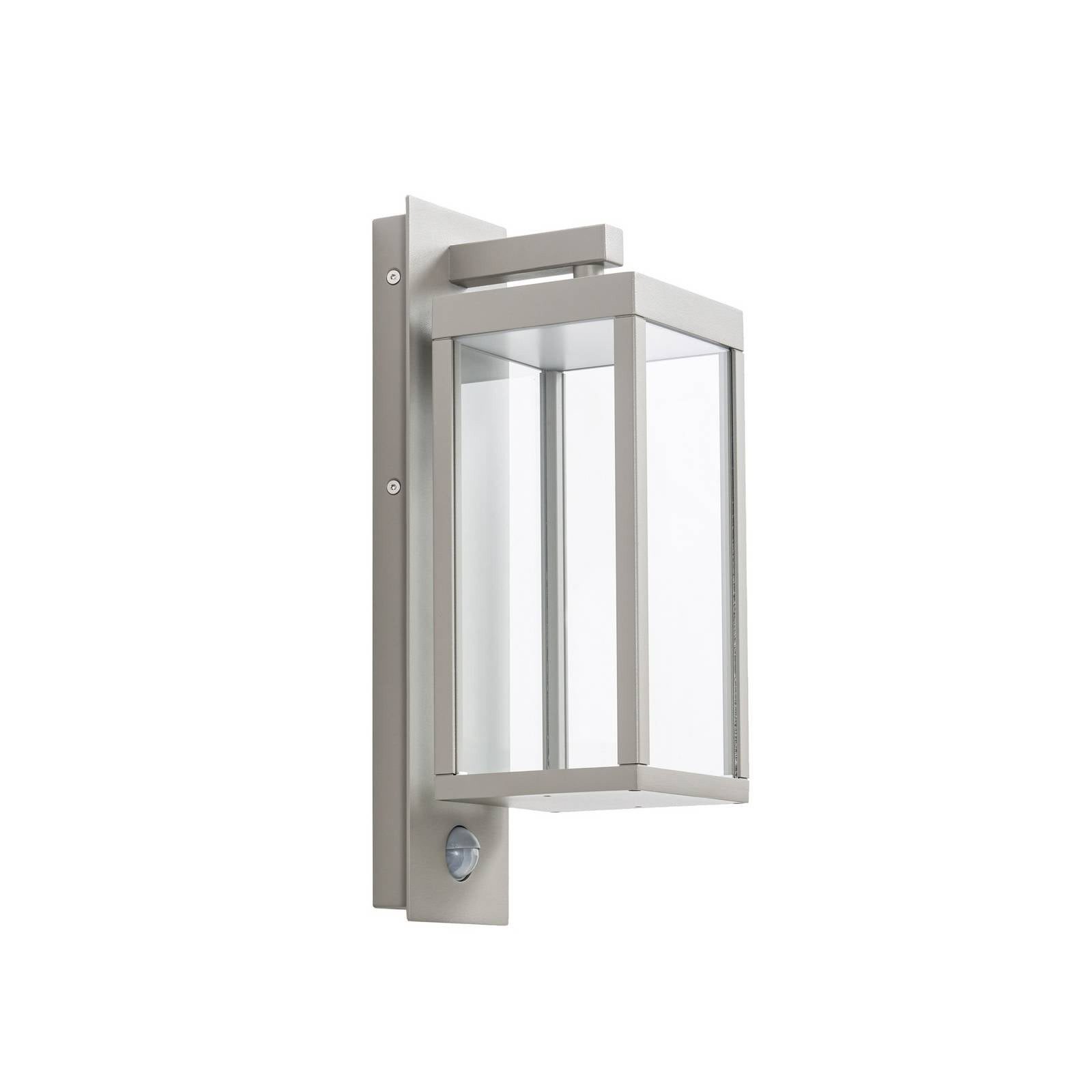 Lucande Außen-Wandleuchte Ferdinand, LED, Metall, Alu warmweiß IP54mit Bewegungsmelder, LED 10,8 W gesamt, warmweiß
