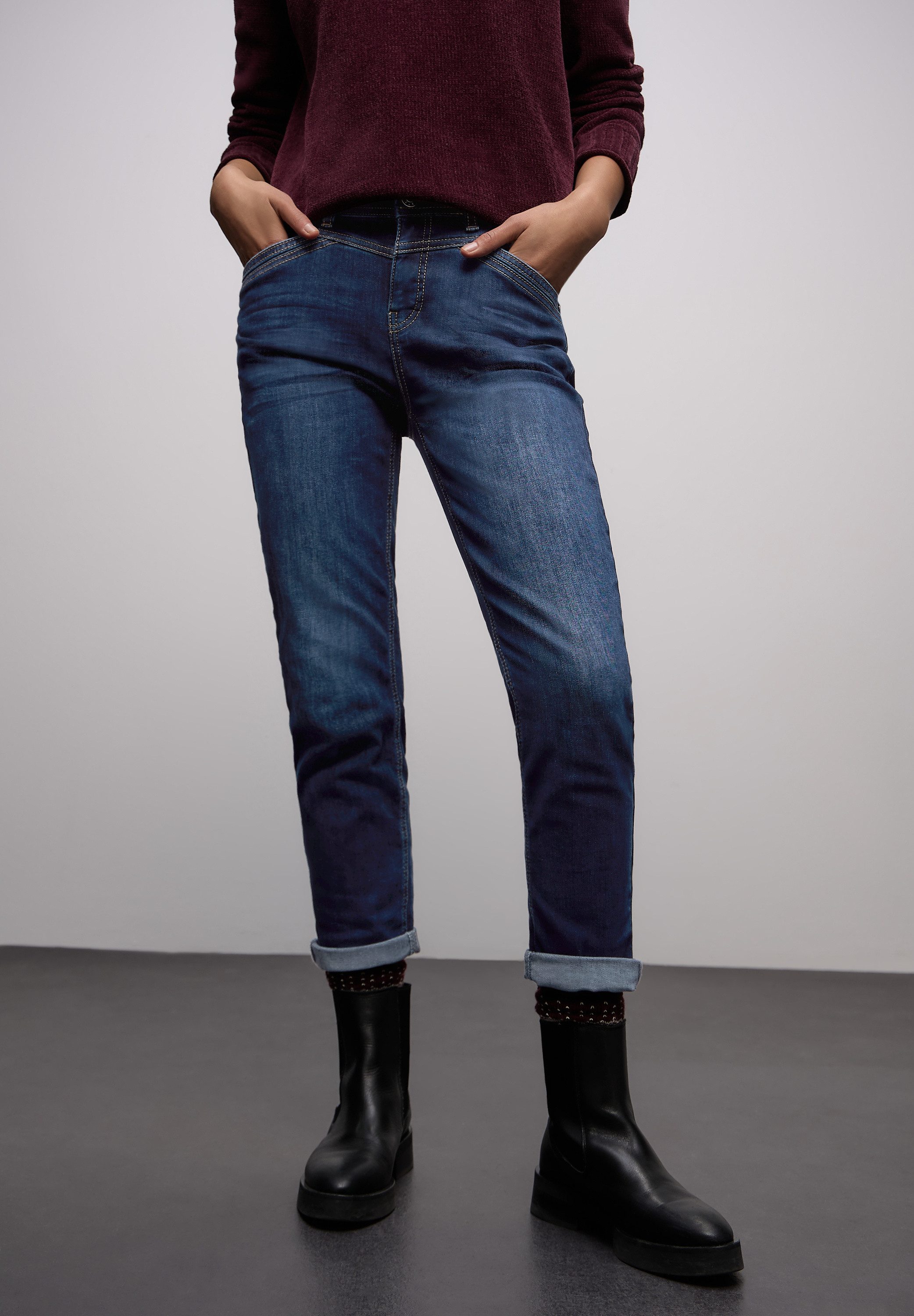 STREET ONE 5-Pocket-Jeans Style BOYFRIEND mit Stretch