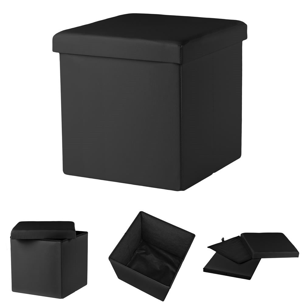 Mucola Sitzhocker Faltbare Sitzhocker Aufbewahrungsbox Polster Truhe Stauraum Kunstleder (3 St., Premium-Sitzhocker), faltbar