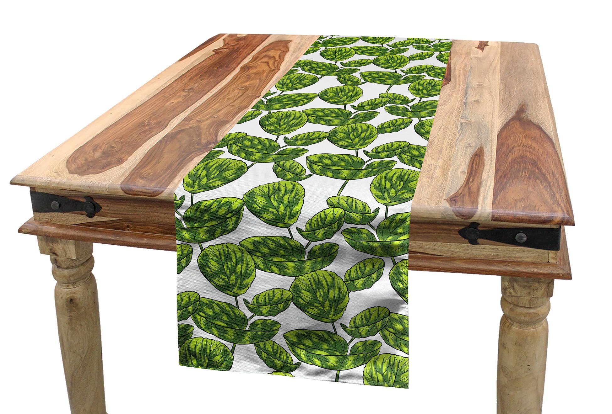 Abakuhaus Tischläufer Esszimmer Küche Rechteckiger Dekorativer Tischläufer, Blätter Tropische Pflanzen warme Jahreszeit