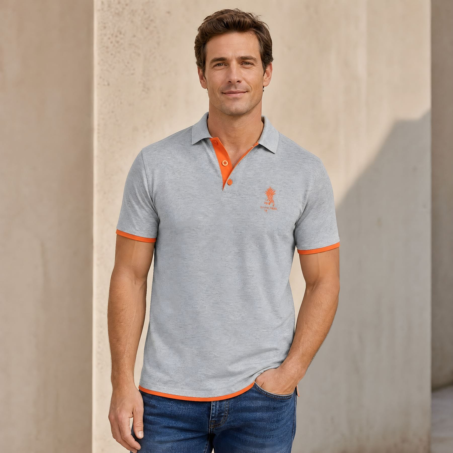Nebulus Poloshirt BRAM, F110 - Herren, grau meliert, XXL
