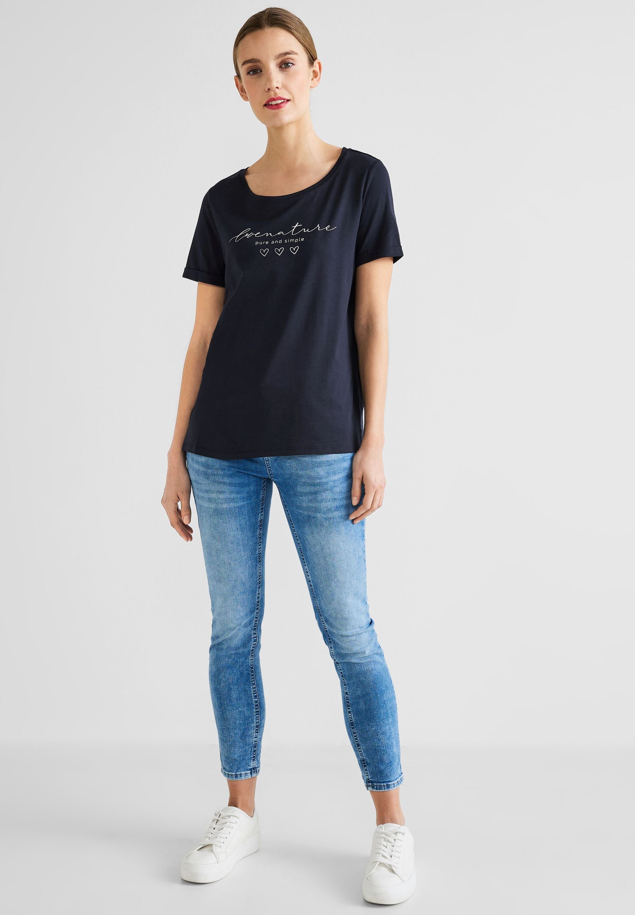 in Unifarbe STREET T-Shirt blue ONE deep