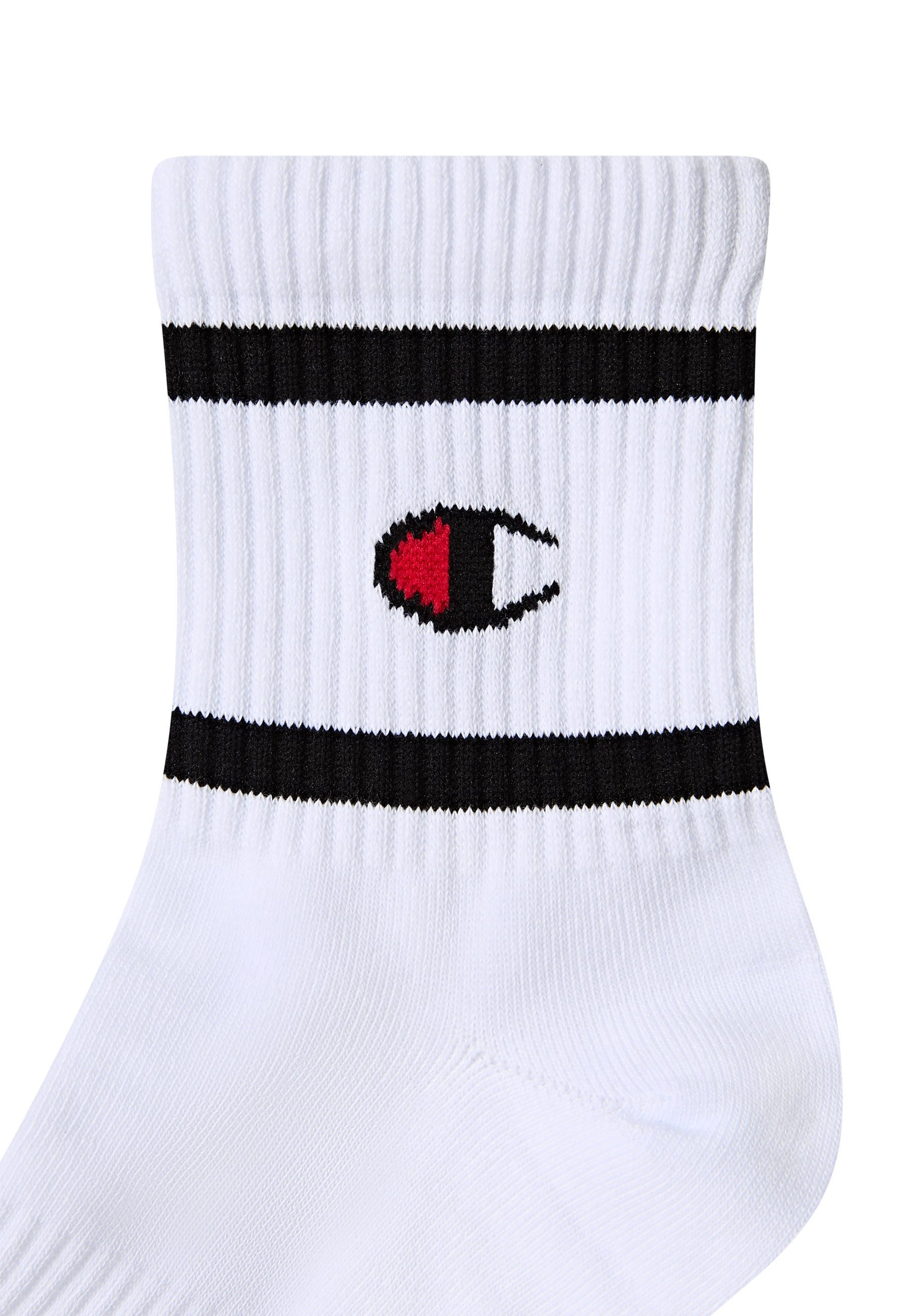 Champion Socken (Packung, 3-Paar) 3er-Pack, mit Logoschriftzug, unifarben-geringelte Optik