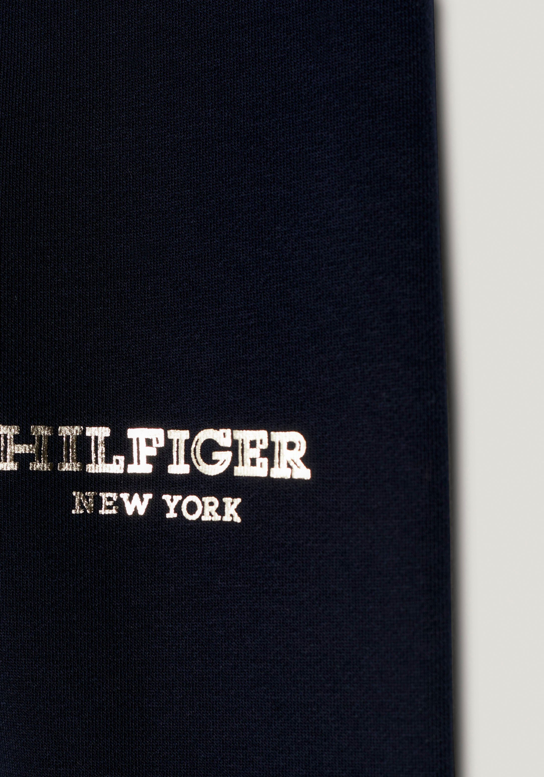 Tommy Hilfiger mit Logo-Schriftzug Hilfger LEGGING Leggings MONOTYPE silberfarbenem