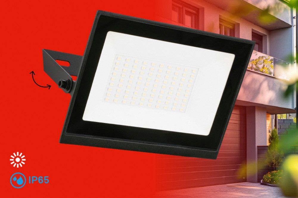 Briloner Leuchten LED Flutlichtstrahler VARO, LED fest integriert, 17,5x18,5x3 cm, Garage, Garten, Auffahrt