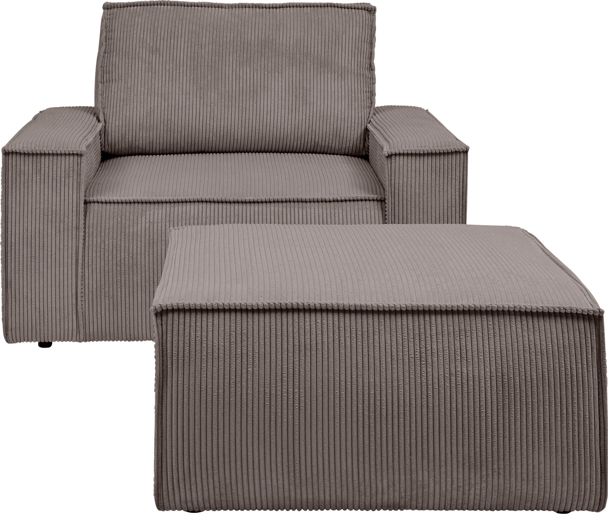 OTTO home Sessel SHERWOOD Cord Sessel-Set, Loveseat und Hocker im Set, passend zur Polster-Serie SHERWOOD – Bild 2 von 5