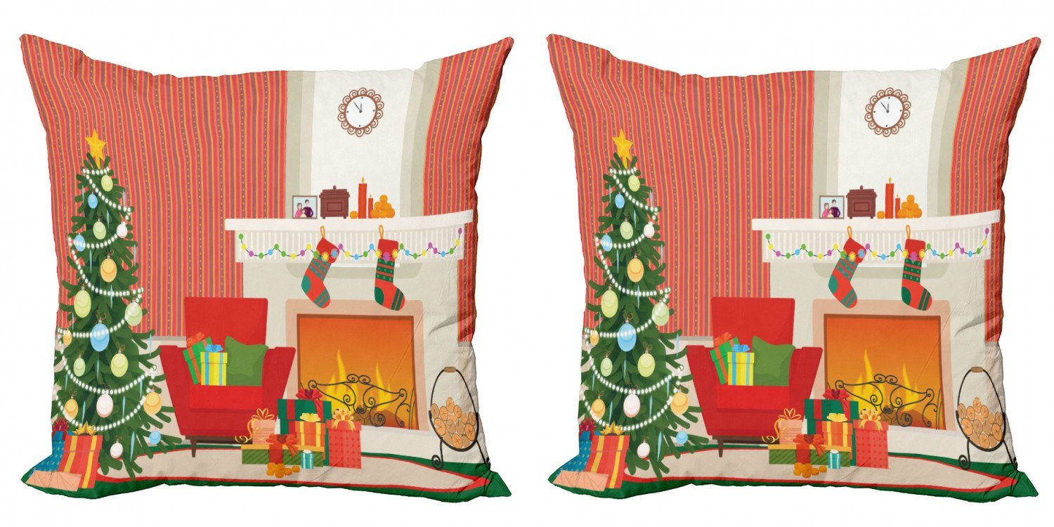 Abakuhaus (2 Accent Stück), Digitaldruck, Kamin Modern Kissenbezüge Doppelseitiger Wesentliche Zimmer Weihnachten