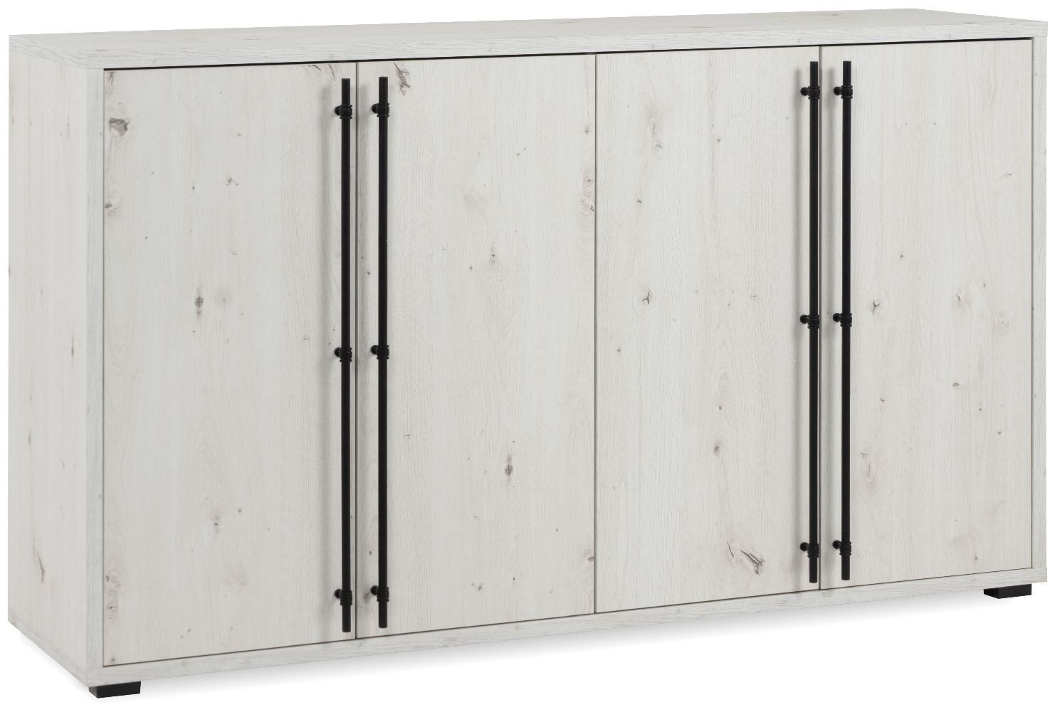 Finori Sideboard Almo 51A, Dekor Artisan Oak, weiß, ABS-Kante, Metallgriffe, 145,5 x 85 x 38,5 cm
