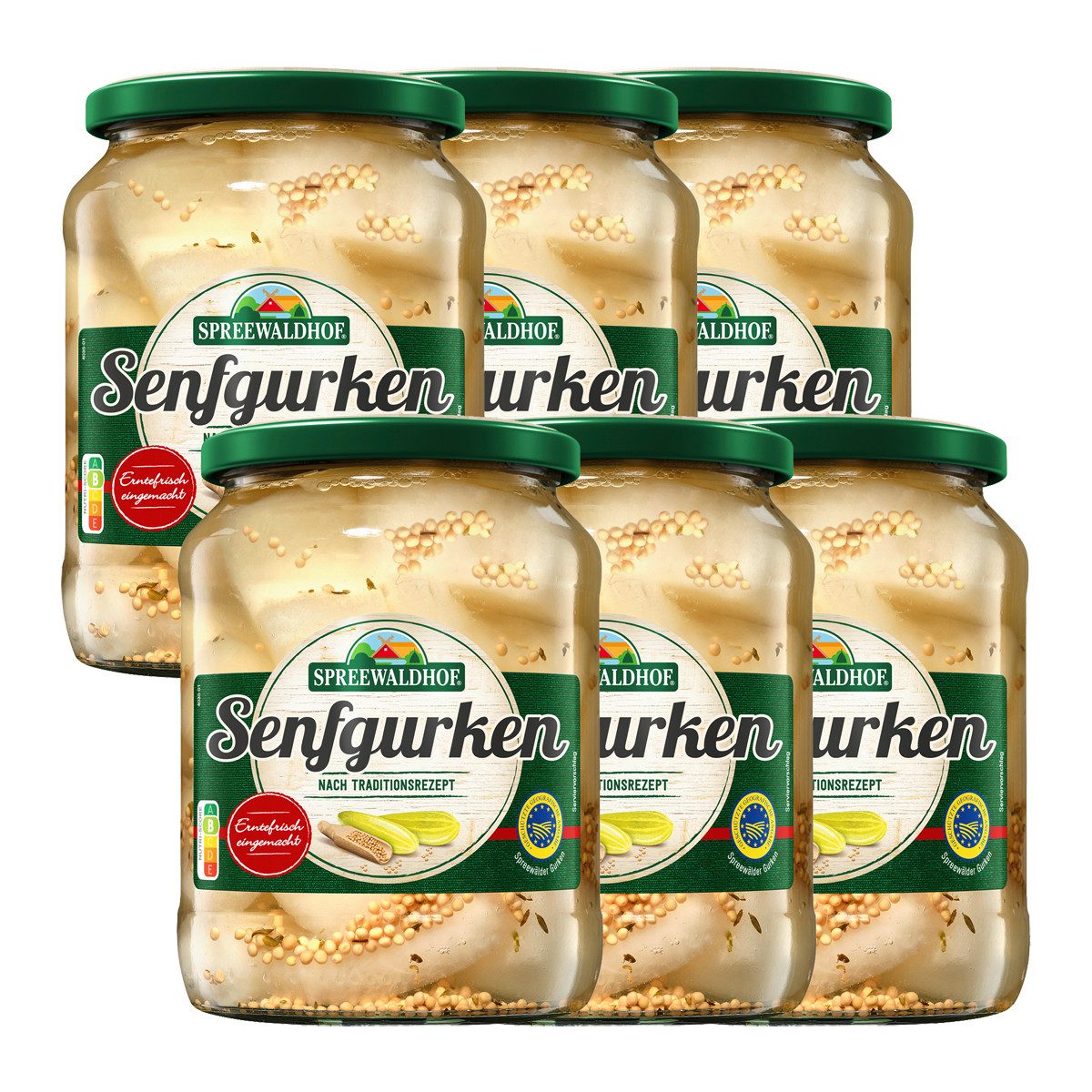 Spreewaldhof Gemüsekonserve, Spreewaldhof Original Spreewälder Senfgurken 720 ml 6er Pack