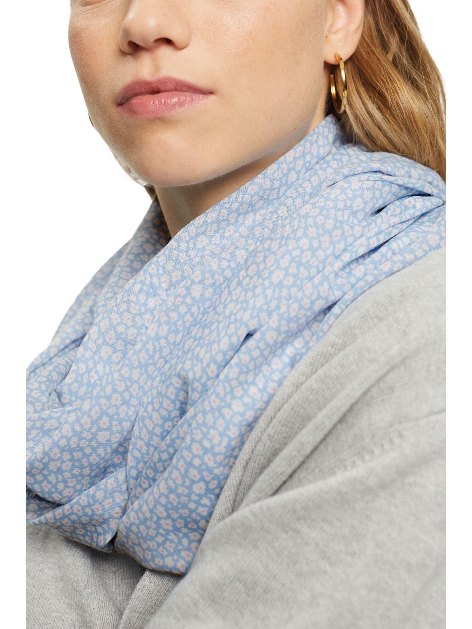 Esprit Modeschal Loop-Schal mit Blumen-Muster PASTEL BLUE