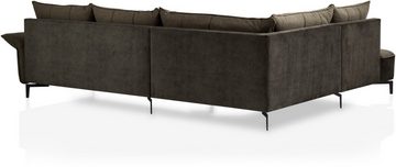 TRENDMANUFAKTUR Ecksofa Glamour, mit Kaltschaum, höhenverstellbarer Armlehne, Wendekissen