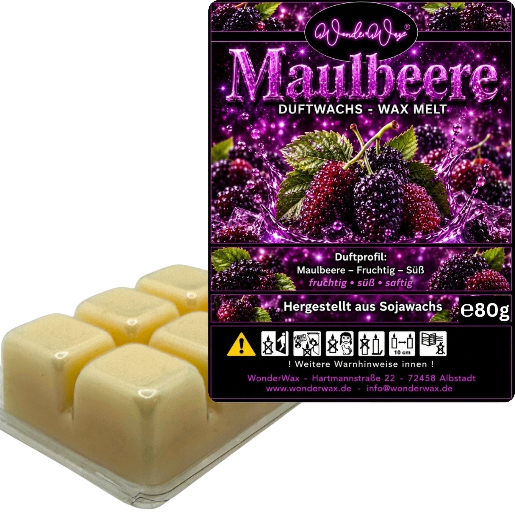 WonderWax Duftwachs WonderWax® Duftwachs 6 Würfel, (Maulbeere), Duftrichtung: Maulbeere