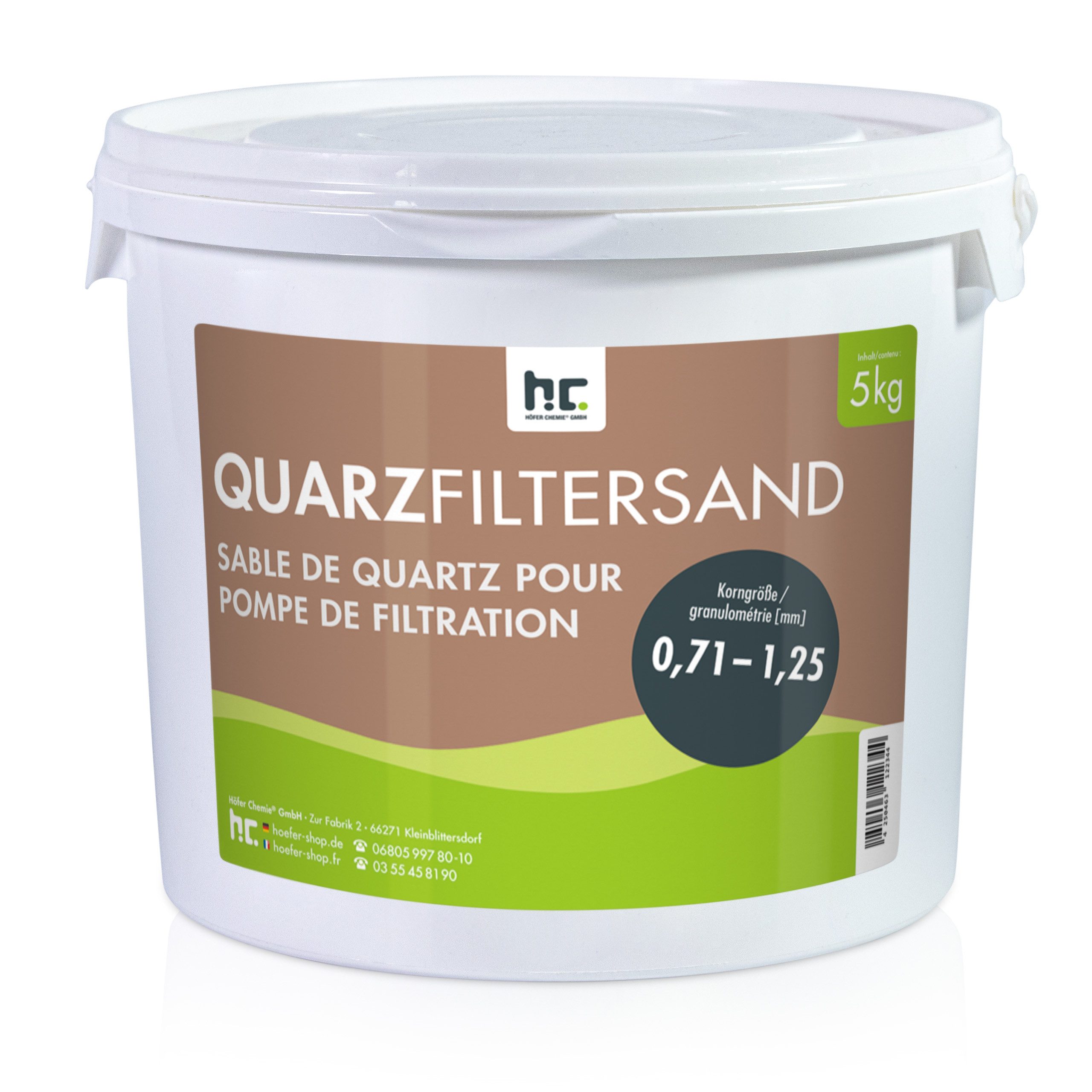Höfer Chemie GmbH Poolpflege 5 kg Premium Quarzsand Filtersand 0,71 - 1,25 mm