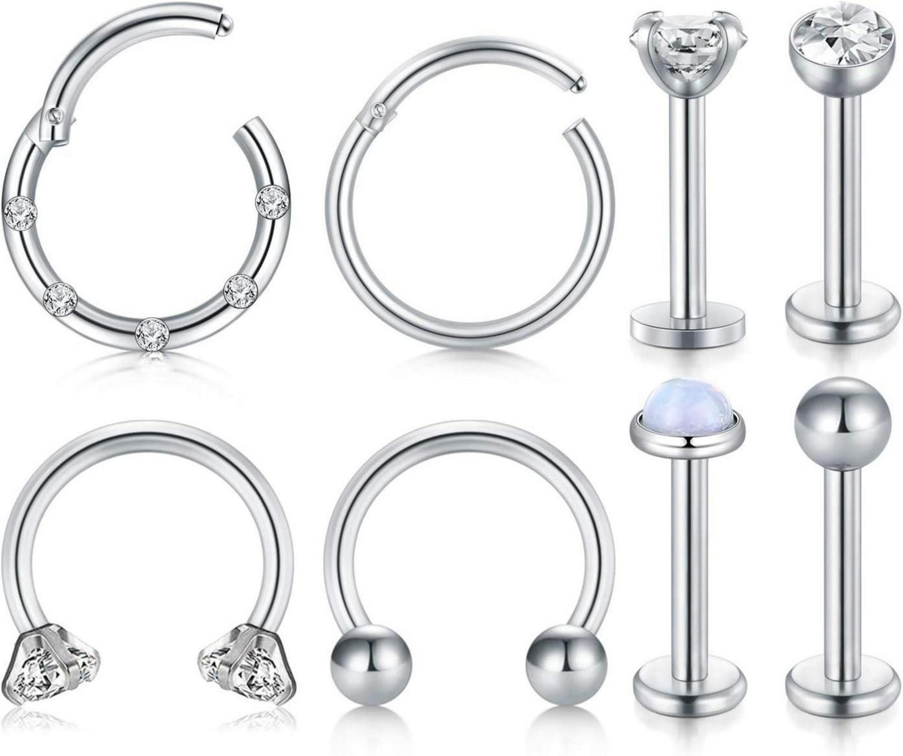 Piercing-Set 16G Tragus Helix Piercings Ohrringe Edelstahl Rook Daith Piercing