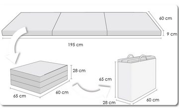 Klappmatratze Klappmatratze Gästematratze XM - 195x60x9cm, FORTISLINE