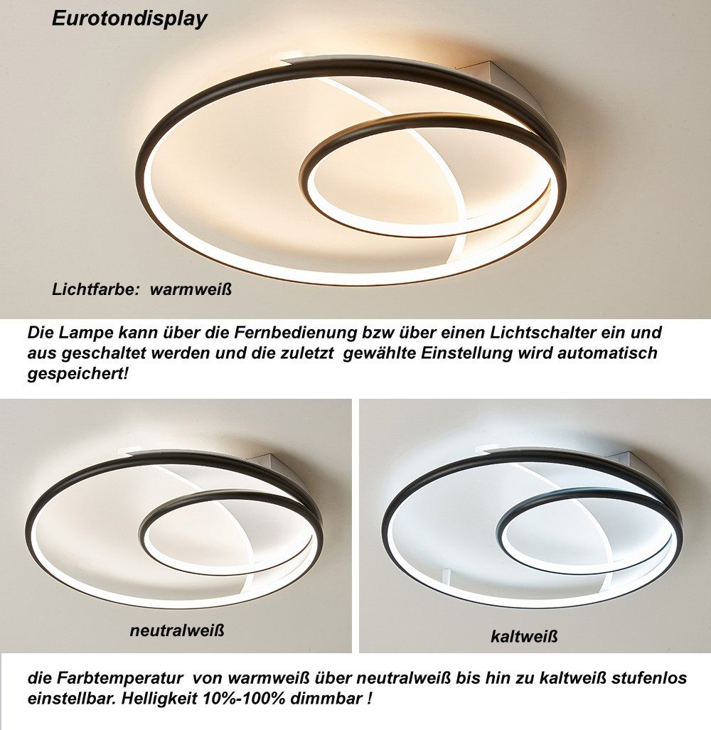 Eurotondisplay LED Deckenleuchte LED Deckenleuchte Fernbedienung günstig online kaufen