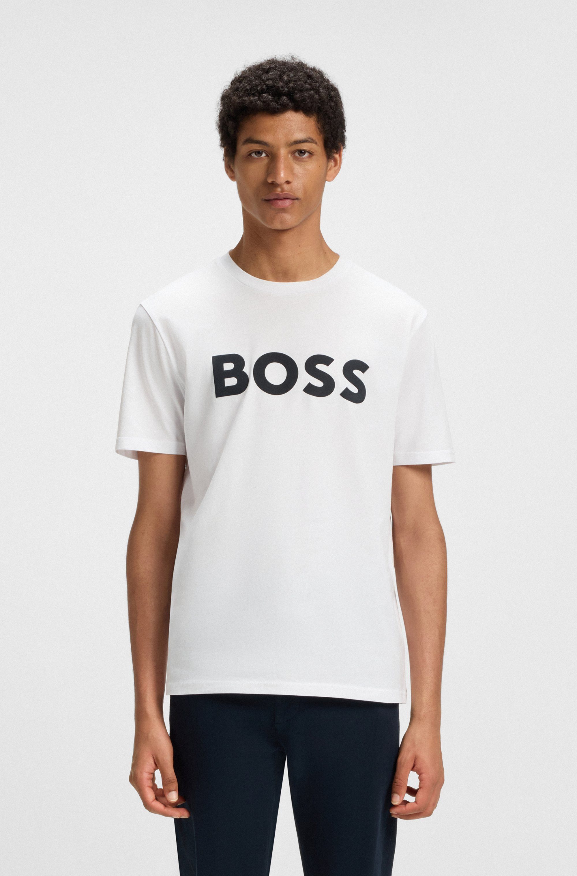 BOSS ORANGE T-Shirt Thinking mit großem BOSS Druck auf der Brust günstig online kaufen
