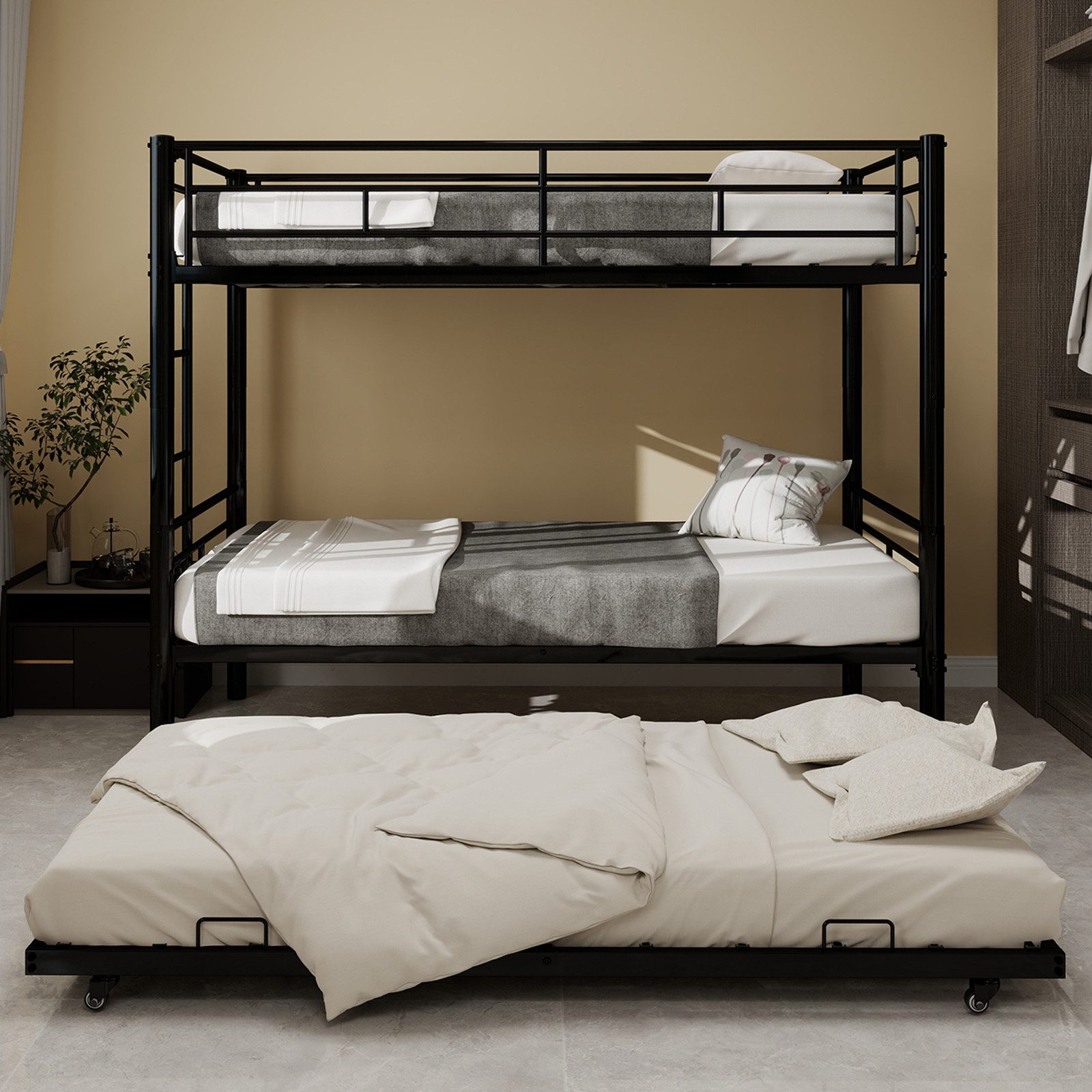 Odikalo Etagenbett Kinderbett Metallbett Hochbett Ausziehbett Leiter 90x190 günstig online kaufen